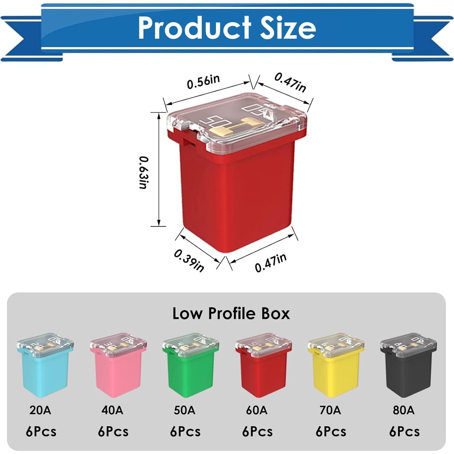 Kit de Fusibles Jcase Eoppen 36 Piezas 20A a 80A para Autos