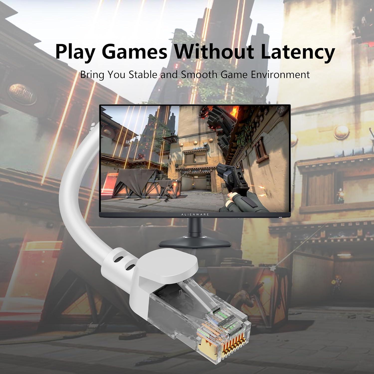 Cable Ethernet Jadaol Cat 6 1.5m 10Pack Blanco, 10Gbps, Impermeable