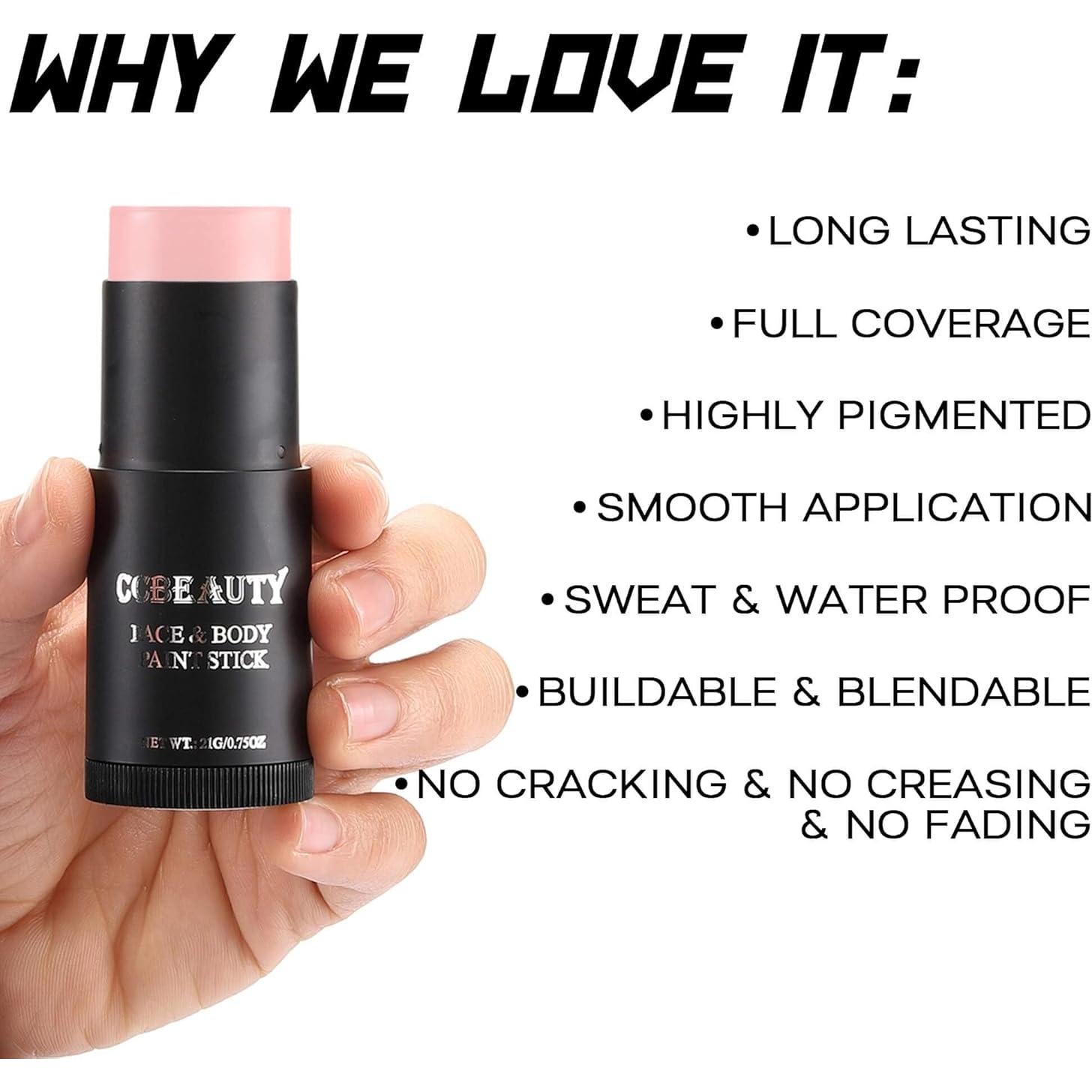 Pintura Facial en Barra CCbeauty Rosa Bebé 63.5g Kit Halloween