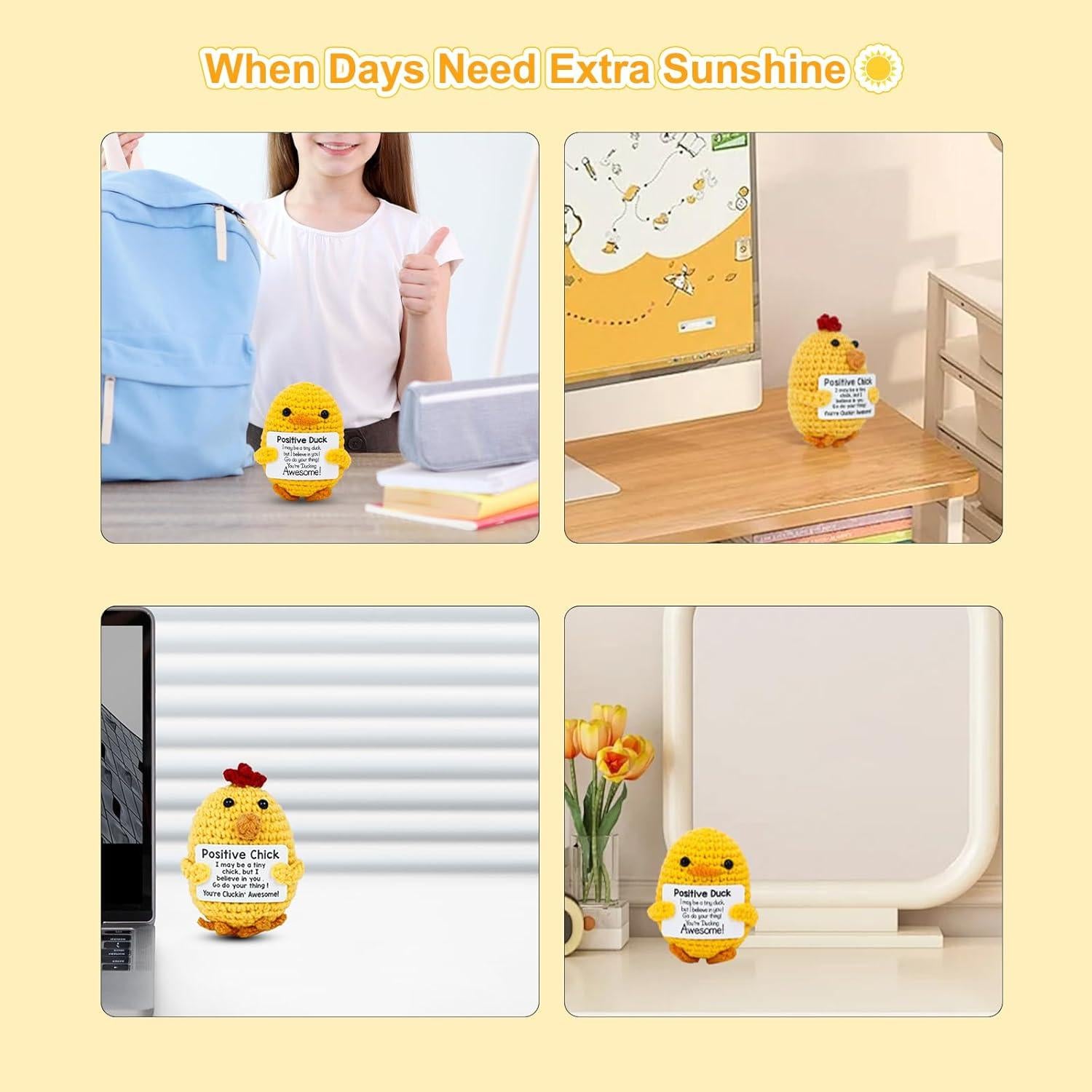 Mini Muñecos de Crochet Hecho a Mano Angerbaby - Pollito y Pato