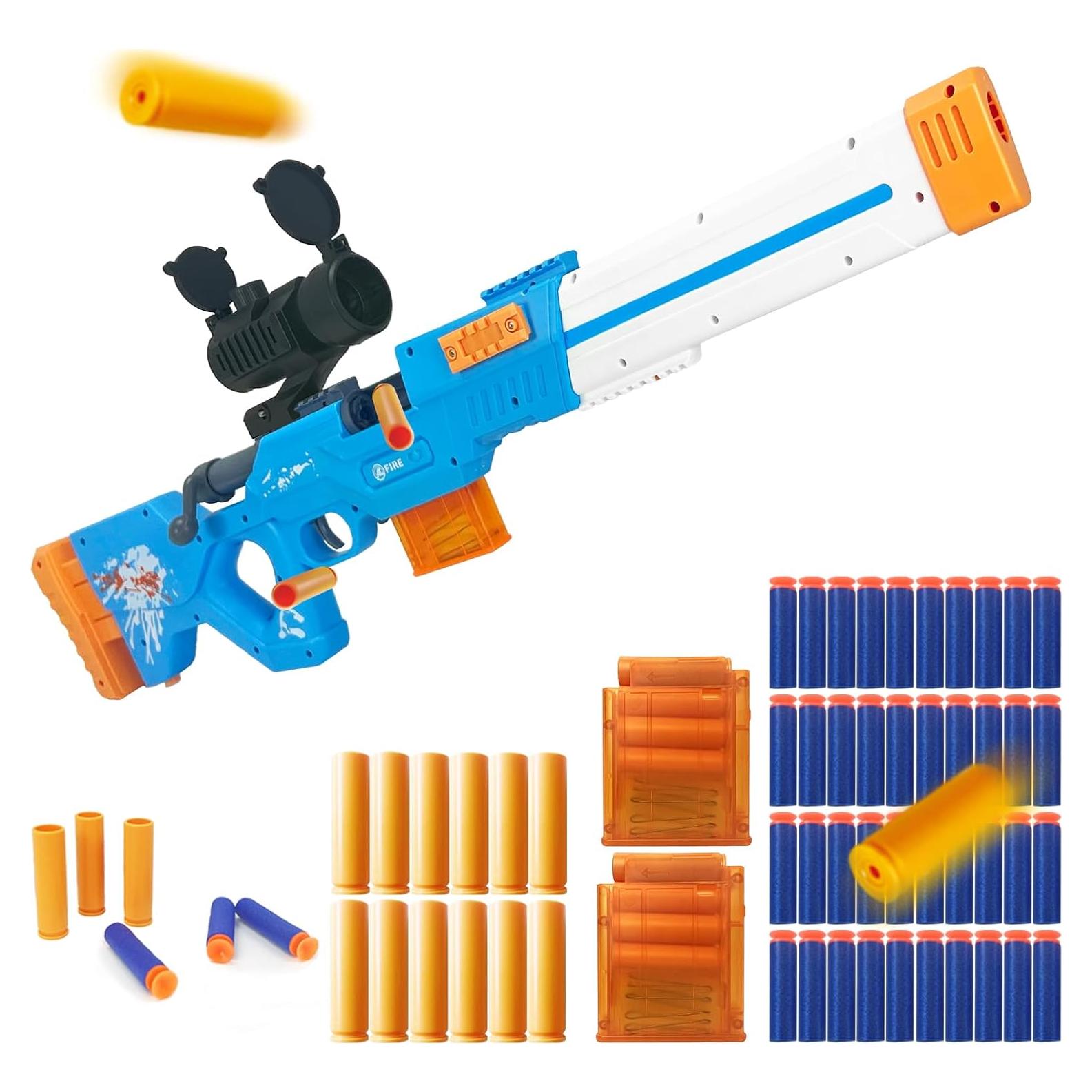 Pistola de Juguete ZONZTER M16 Eléctrica con 12 Conchas y 40 Dardos