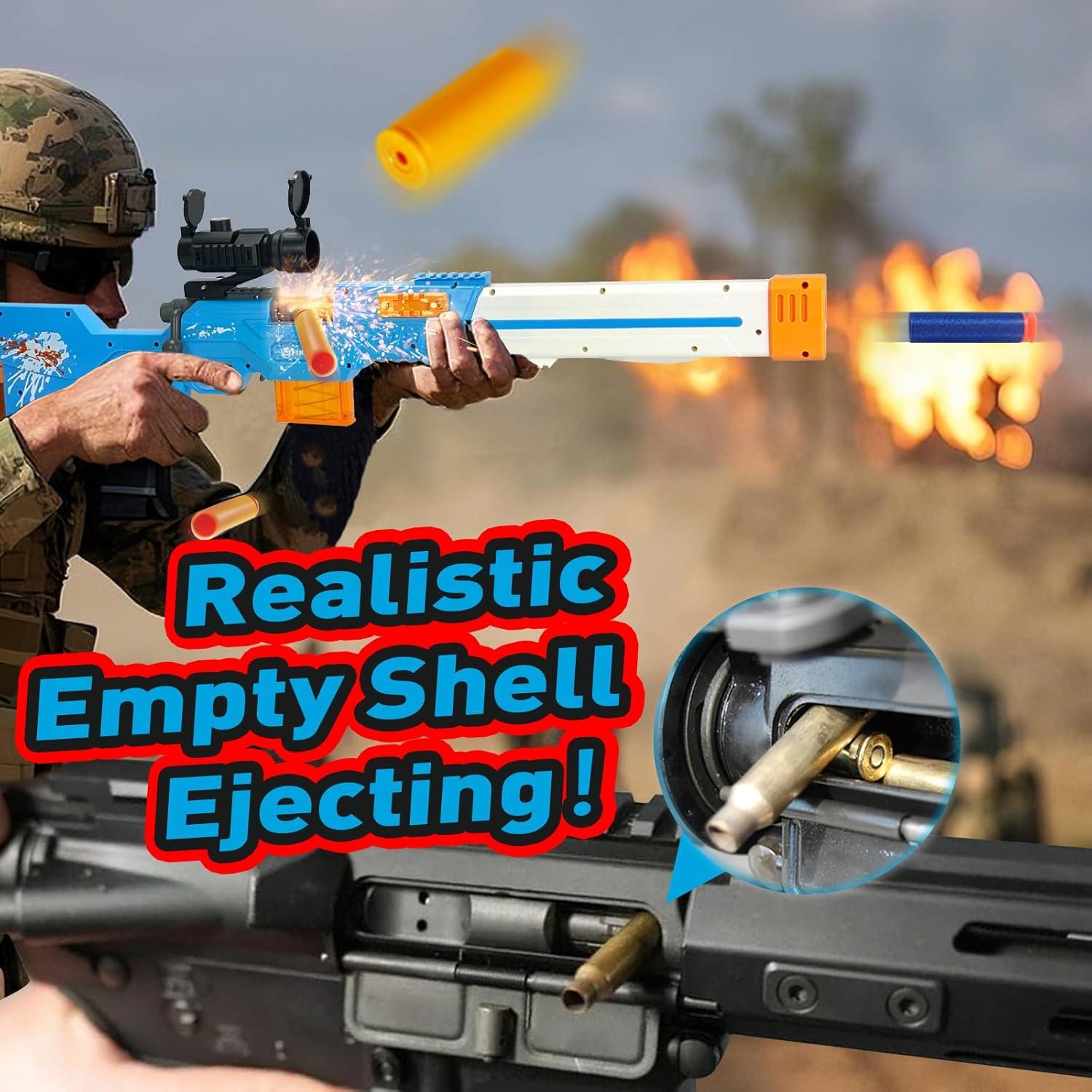 Pistola de Juguete ZONZTER M16 Eléctrica con 12 Conchas y 40 Dardos