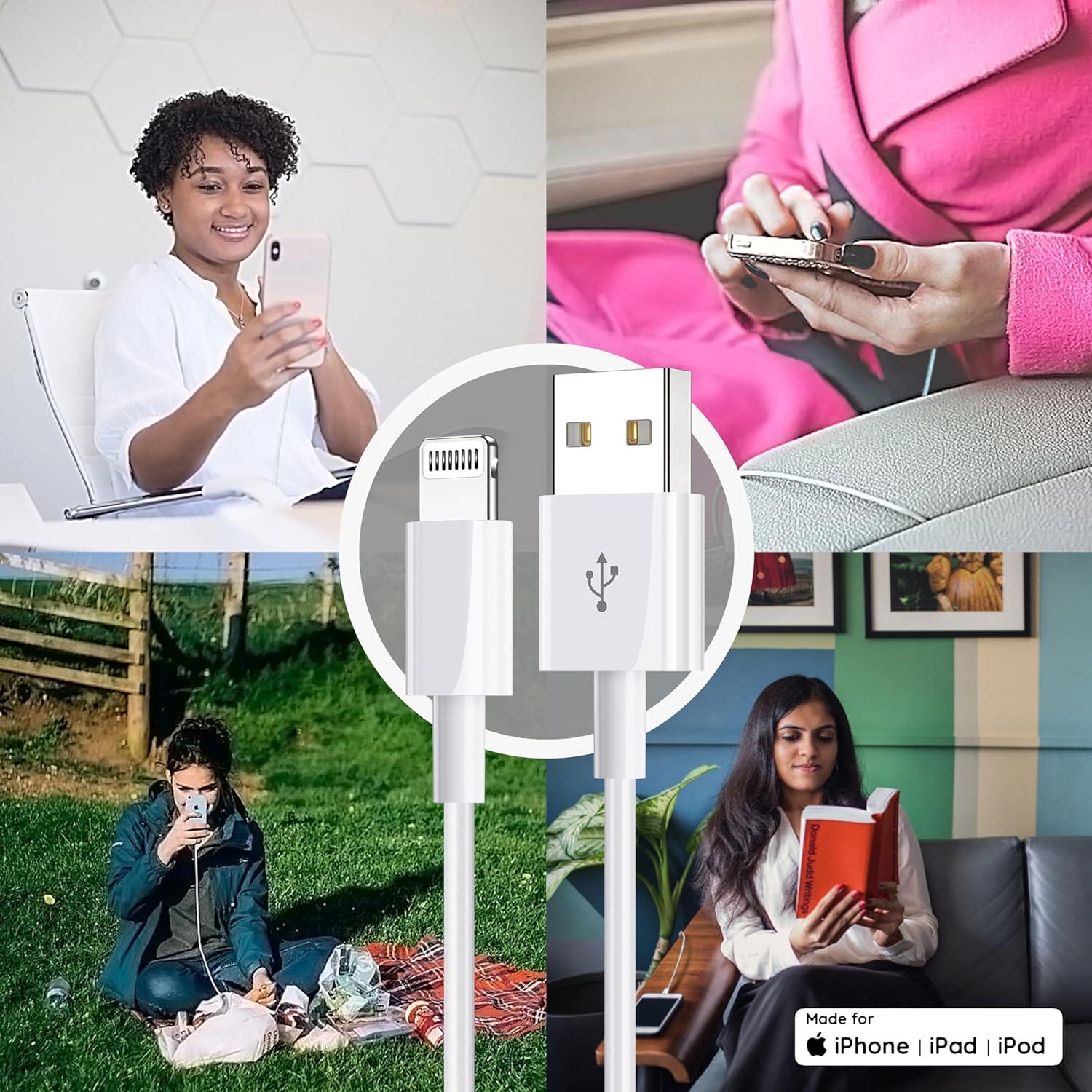 Cable de Carga Rápida MFi Apple 3FT Paquete de 3 para iPhone