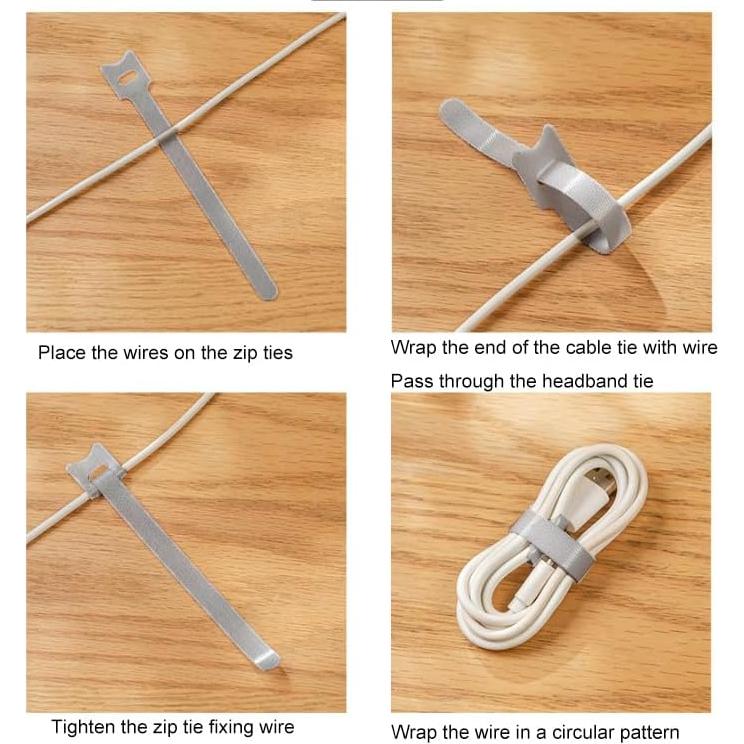 Bridas Reutilizables de Cable TENOC 30 Pcs 15.24 cm Gris