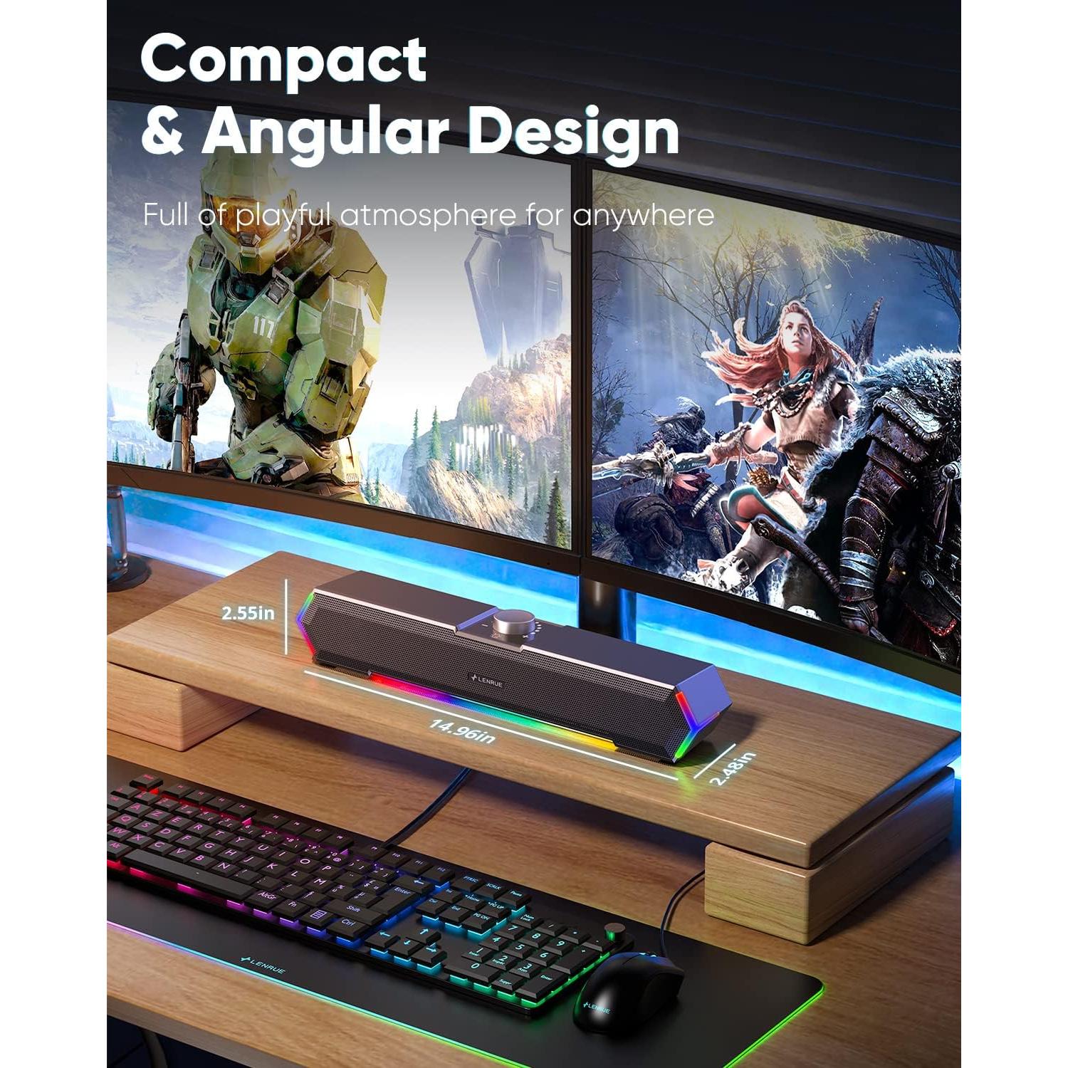 Altavoces de Computadora LENRUE G11 USB C, Sonido Claro y Táctil