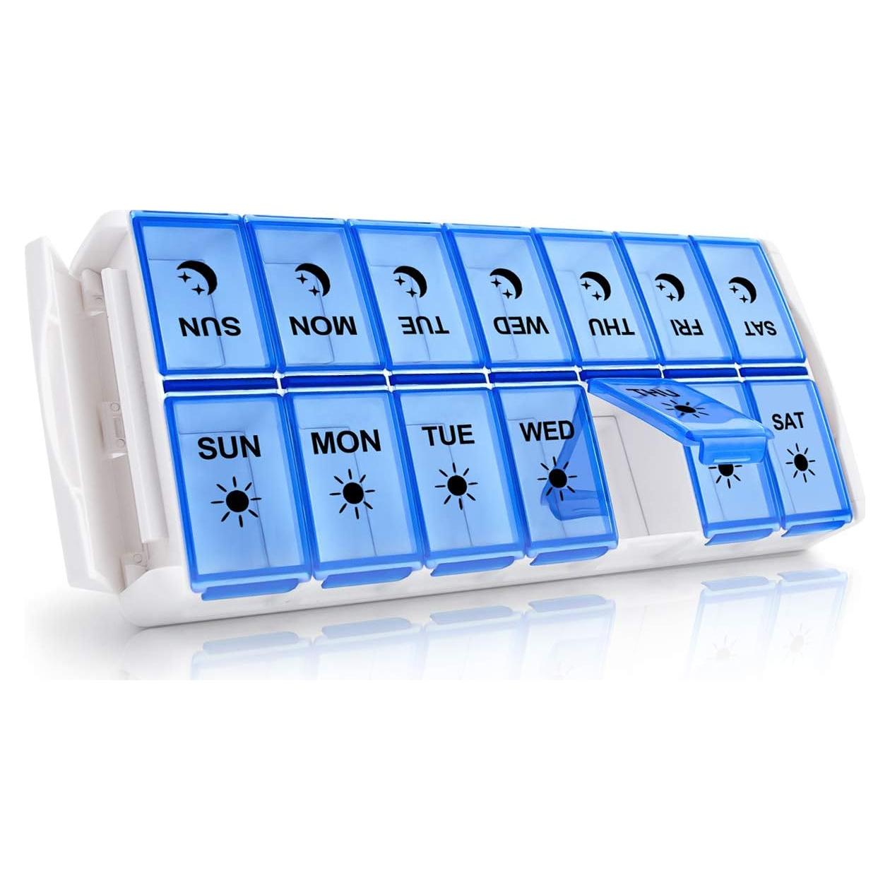 Organizador Semanal de Pastillas Fullicon AM PM XL 14 Compartimentos