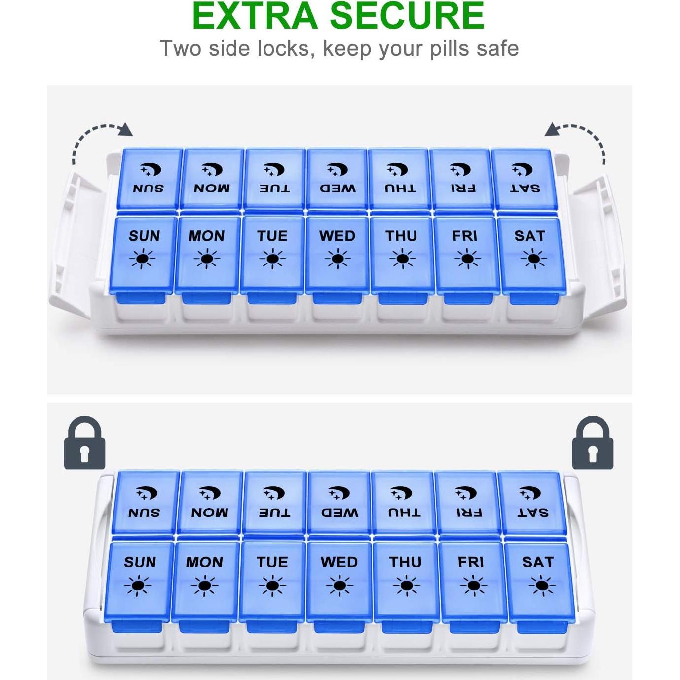 Organizador Semanal de Pastillas Fullicon AM PM XL 14 Compartimentos