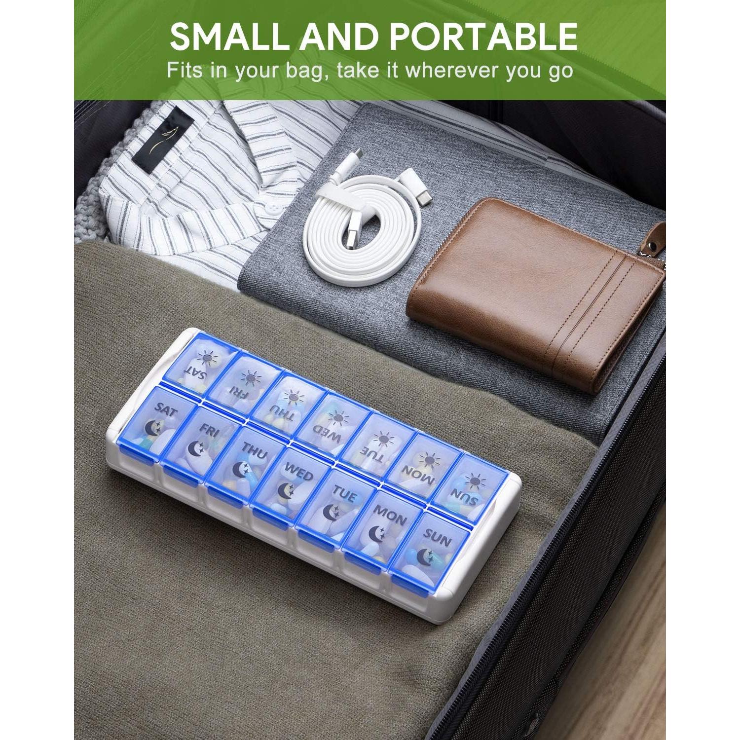 Organizador Semanal de Pastillas Fullicon AM PM XL 14 Compartimentos