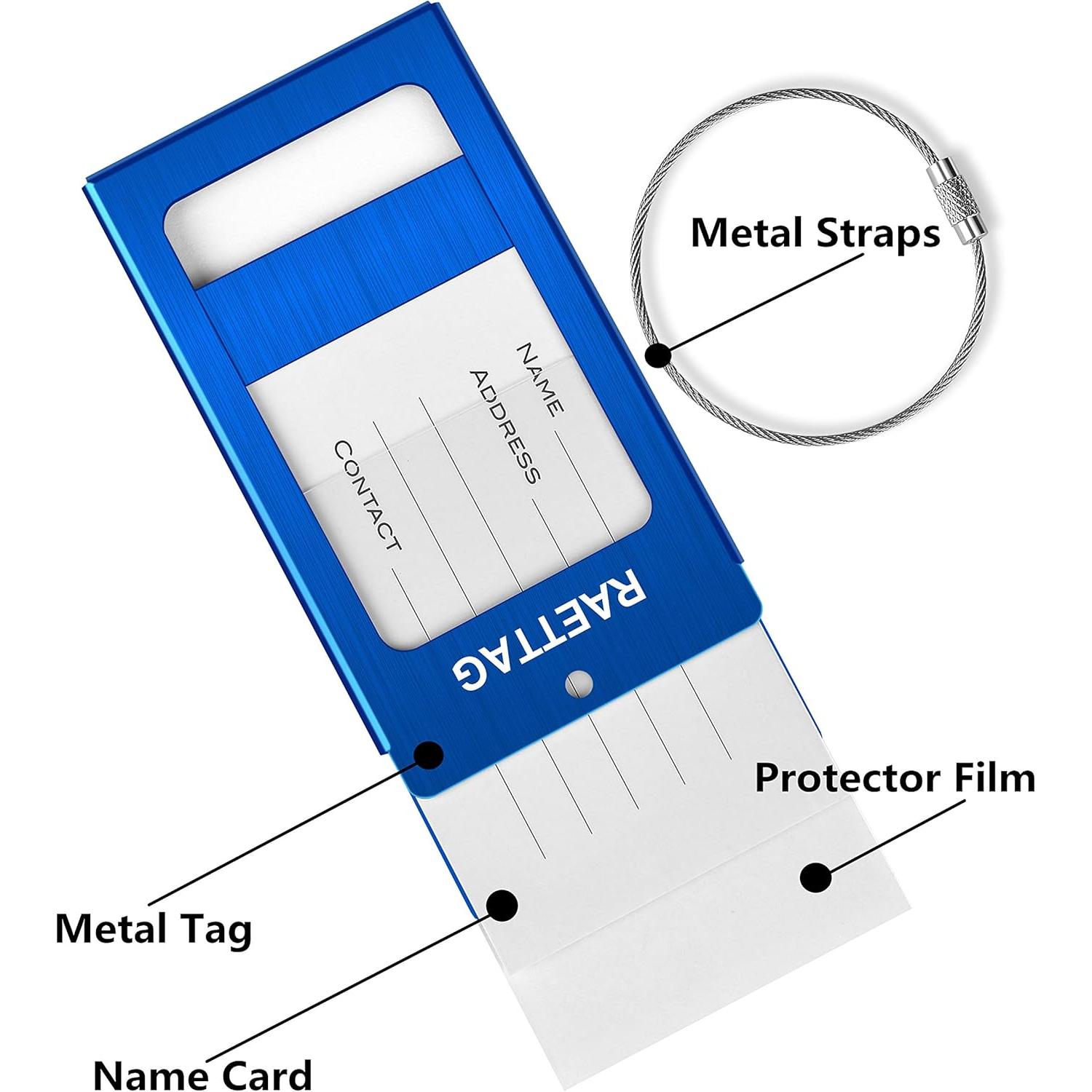 Etiquetas de Equipaje WeBravery 2 Piezas Azul Resistente