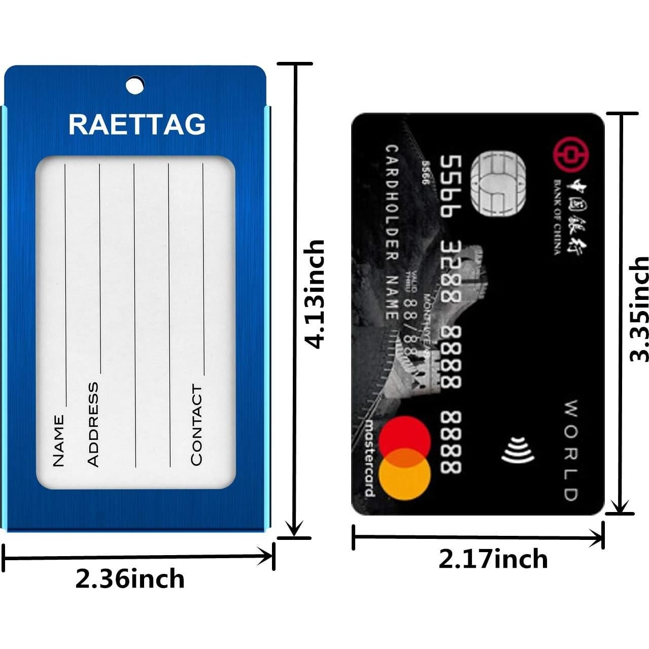 Etiquetas de Equipaje WeBravery 2 Piezas Azul Resistente