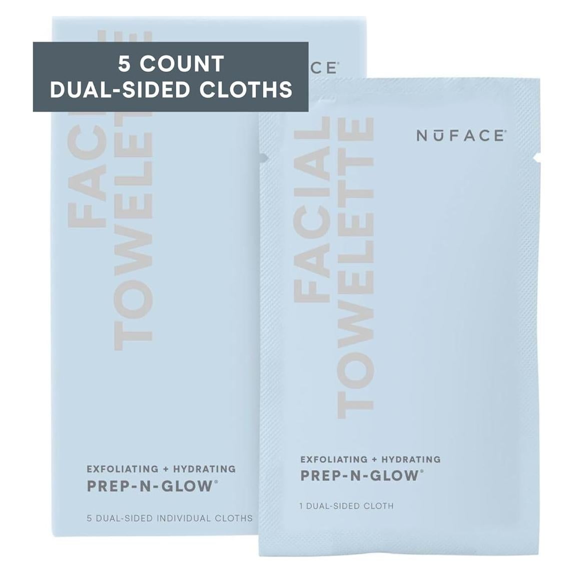 Toallitas Faciales NuFACE Prep-N-Glow 5 Paquetes 2-en-1