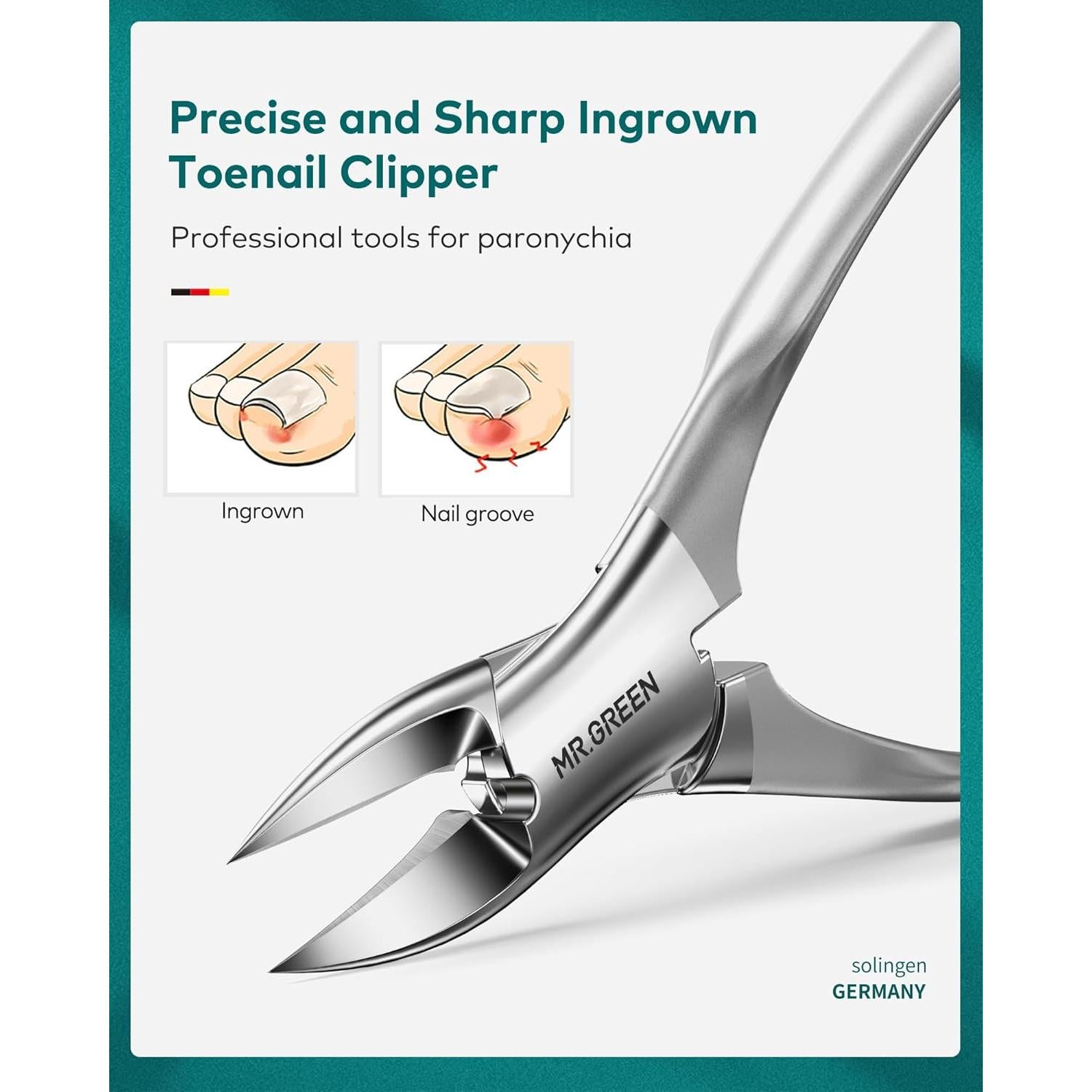 Set de Manicura MR.GREEN Acero Inoxidable 6 Piezas Gris