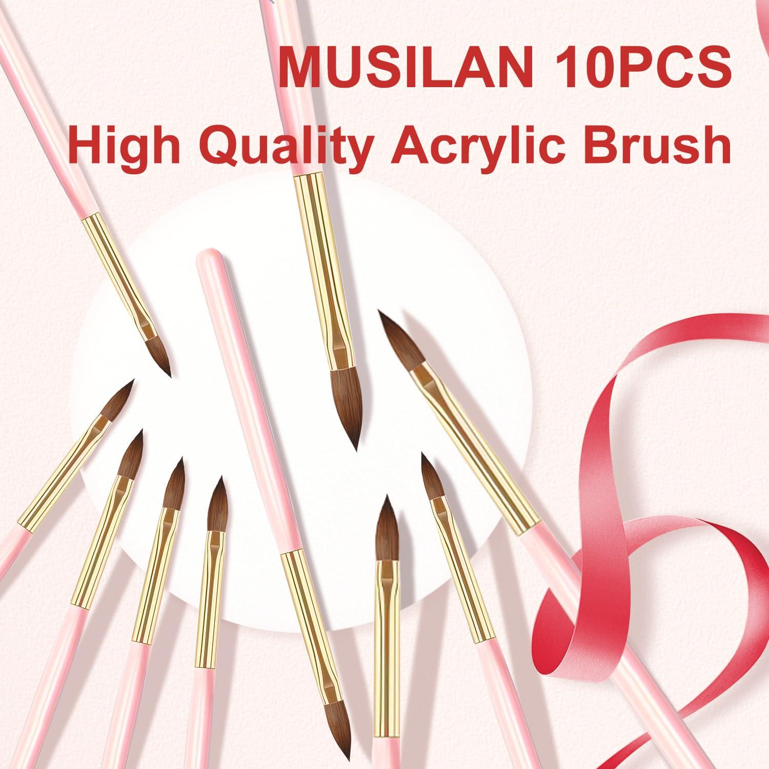 Juego de Pinceles para Uñas Acrílicas MUSILAN 10 Piezas