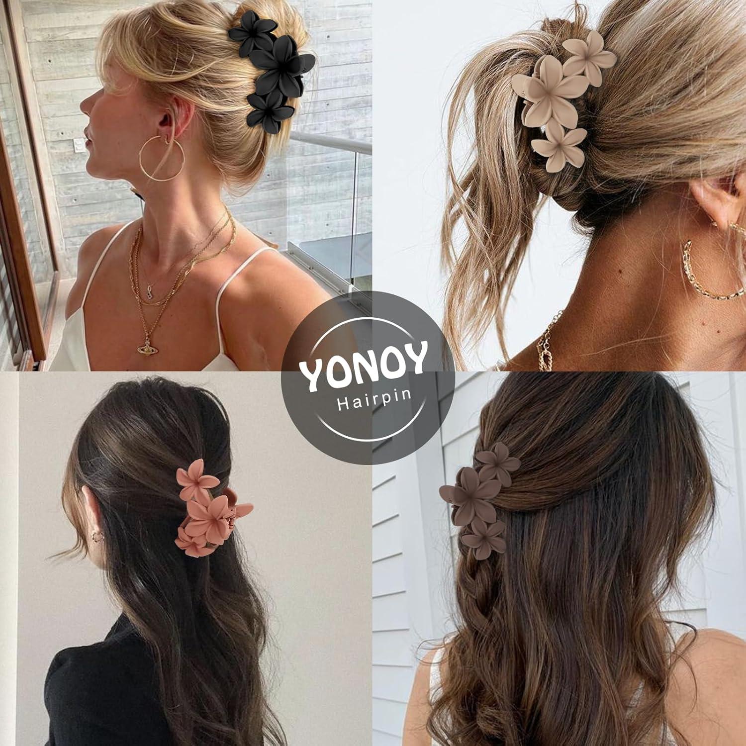 Clips de Pelo con Flores YONOY 6PCS Antideslizantes 10.9cm