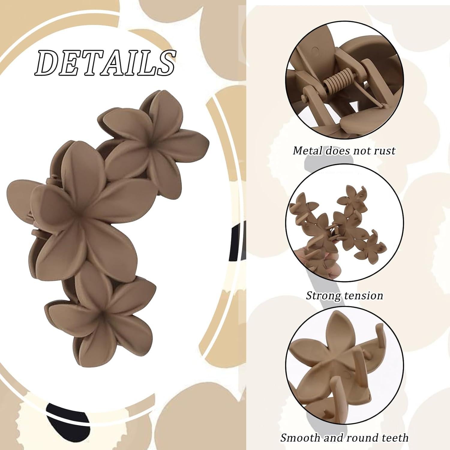 Clips de Pelo con Flores YONOY 6PCS Antideslizantes 10.9cm