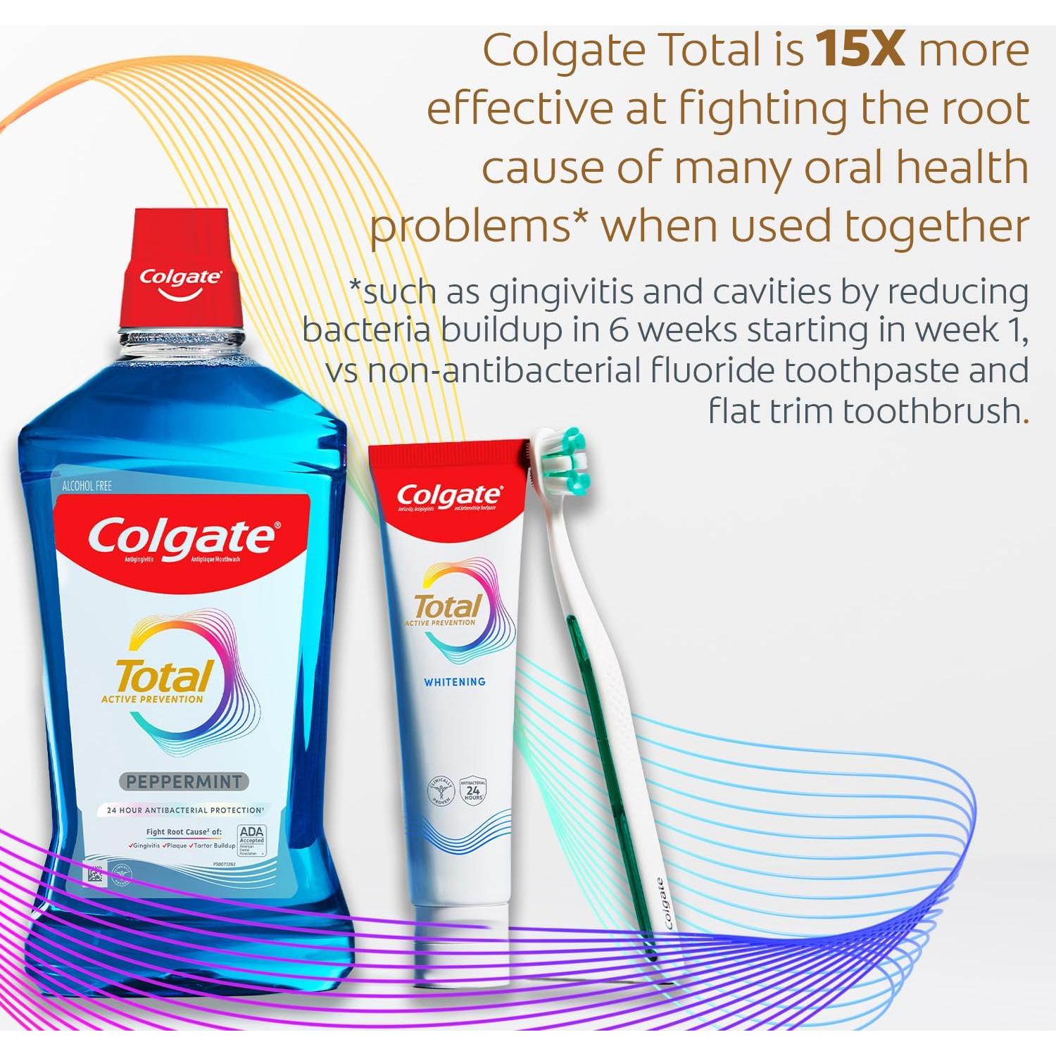 Cepillos de Dientes Colgate Total Prevención Activa Mediano - Paquete de 2