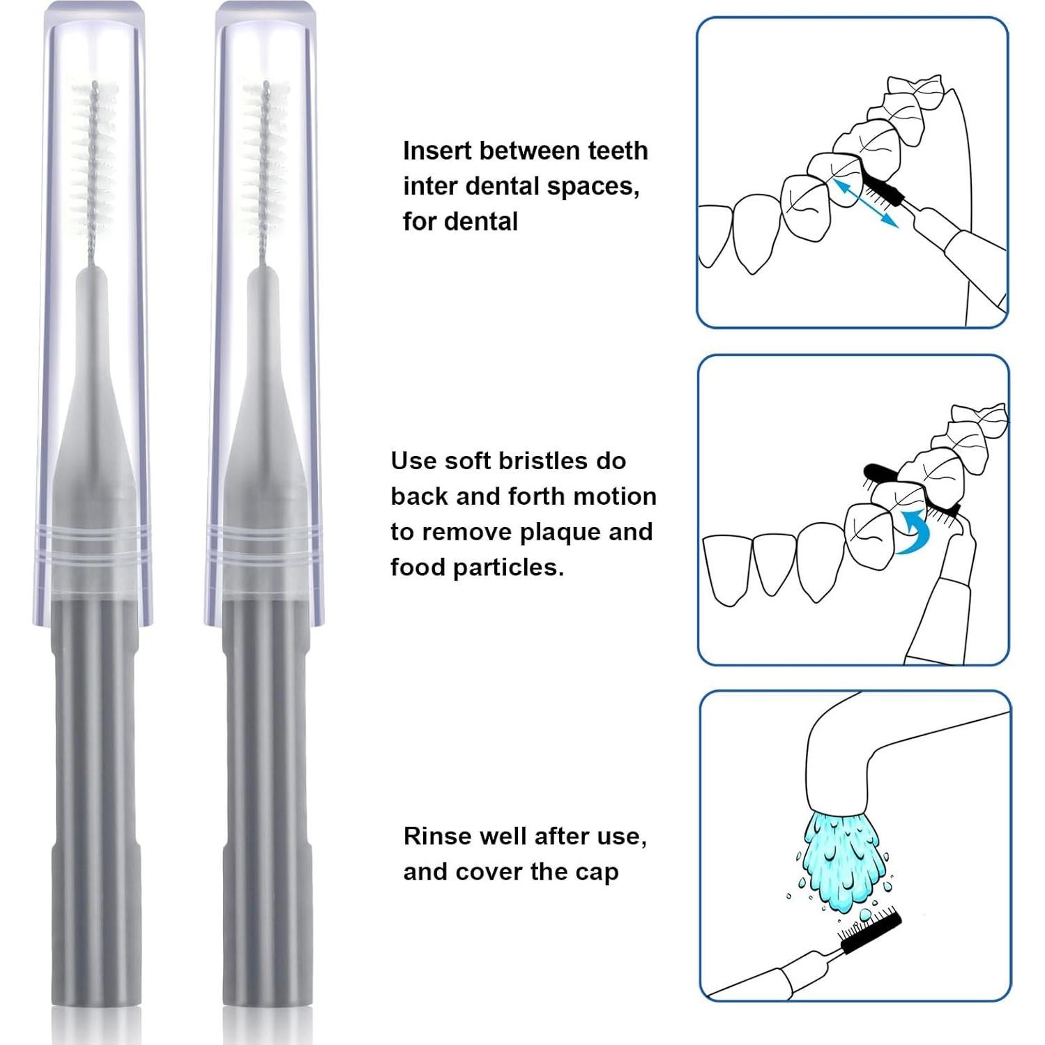 100 Piezas Cepillos Interdentales Patelai Higiene Oral Gris