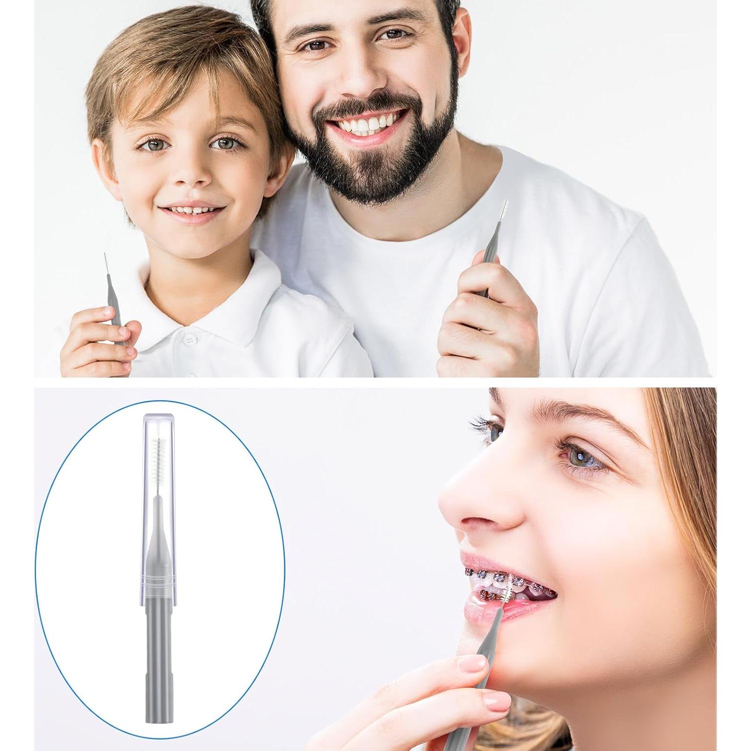 100 Piezas Cepillos Interdentales Patelai Higiene Oral Gris