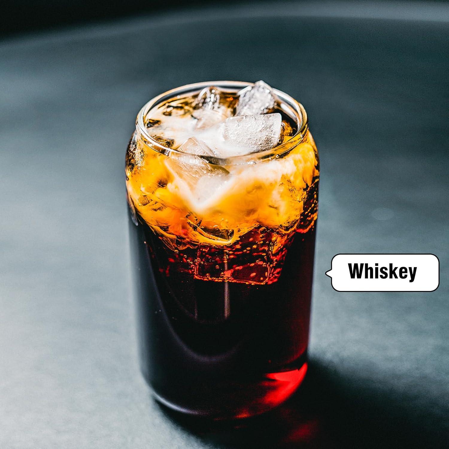 Juego de Tazas de Vidrio 16 oz con Tapa y Popote DAMCONME