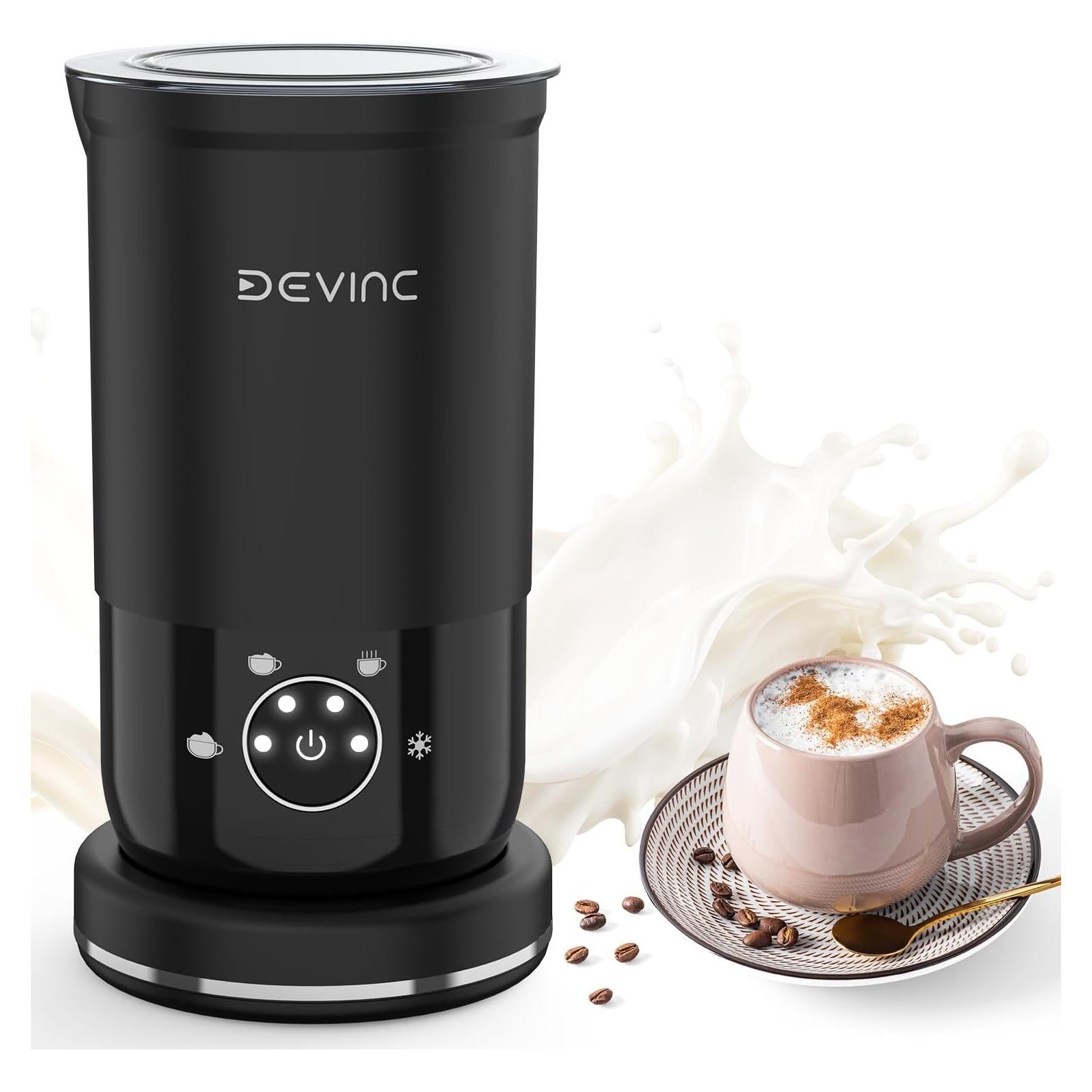 Espumador de Leche DEVINC JY-MF02 4-en-1 300ml Negro