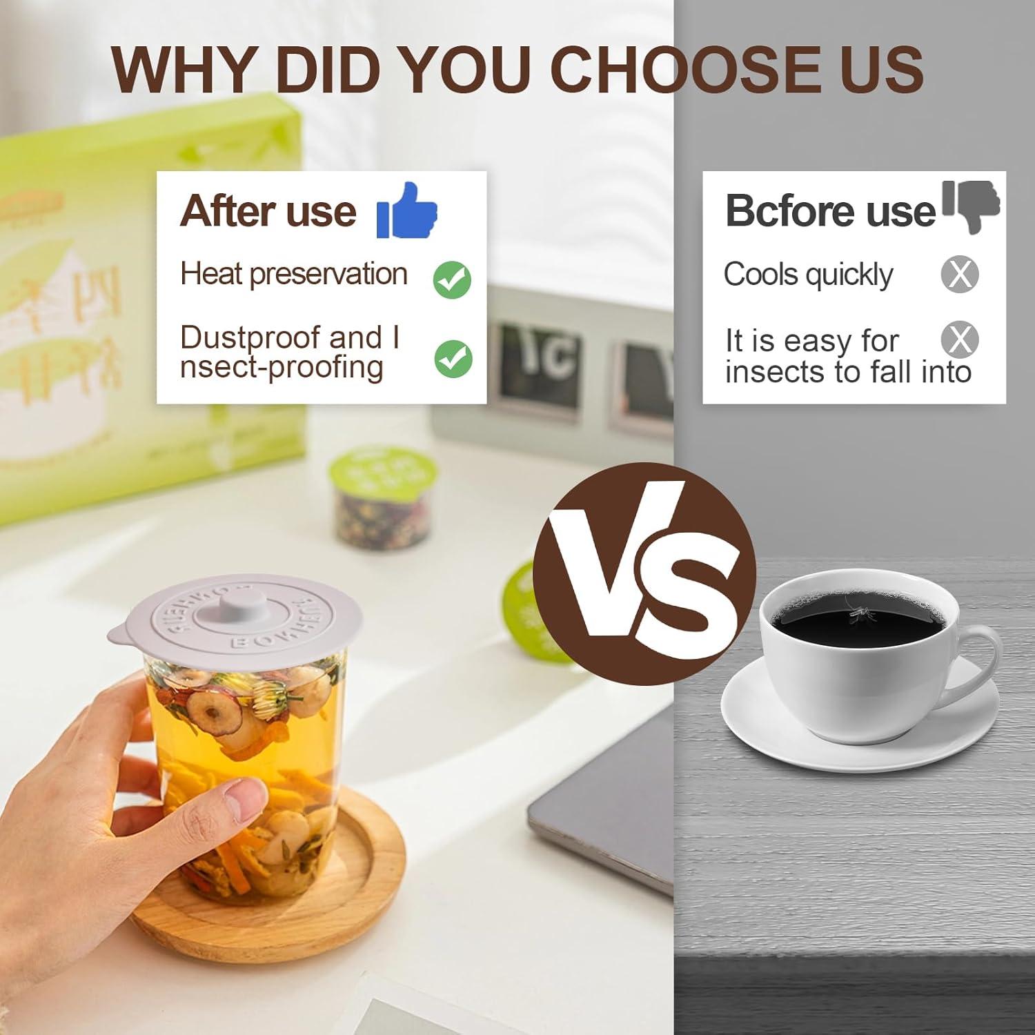 Cubiertas de Silicona Keweilian para Tazas - Juego de 3 Multicolores