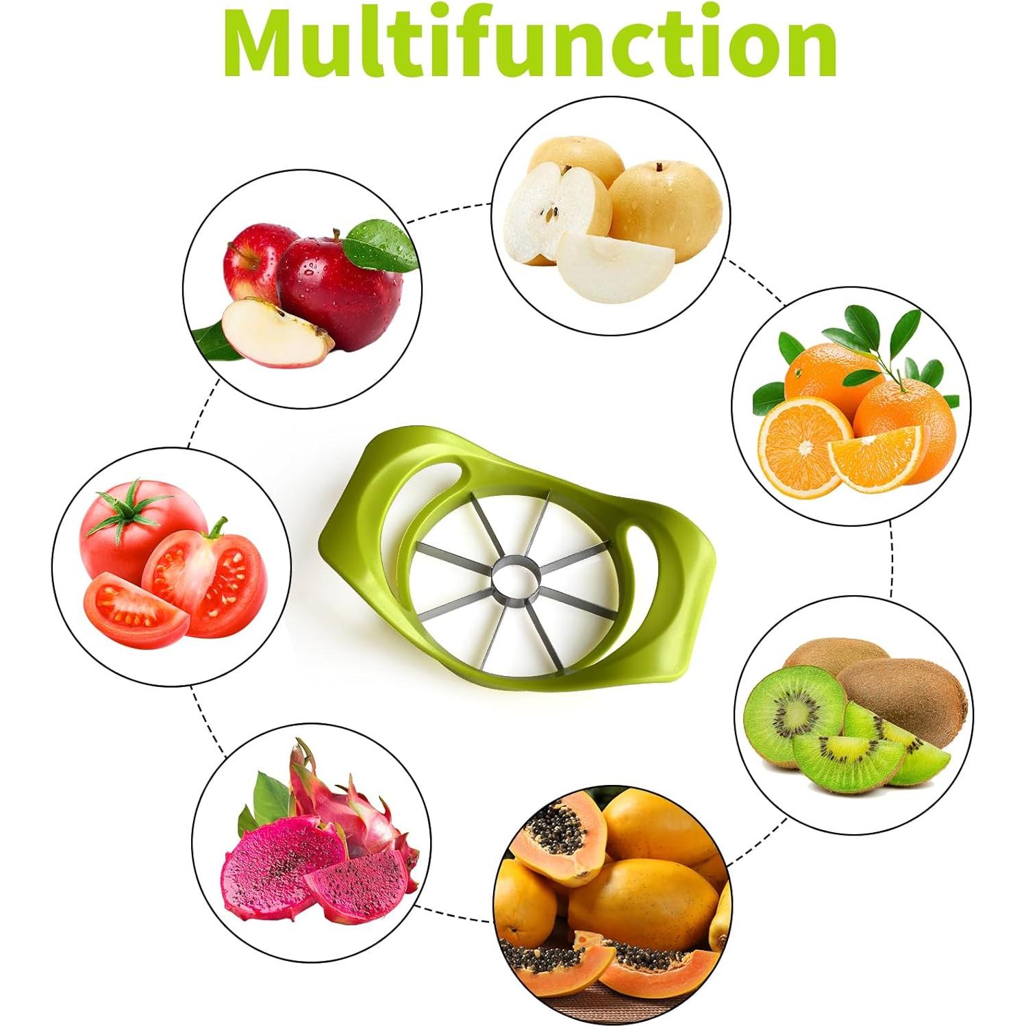 Cortadores de Manzana Herego 2 Piezas Acero Inoxidable 8 Cuchillas