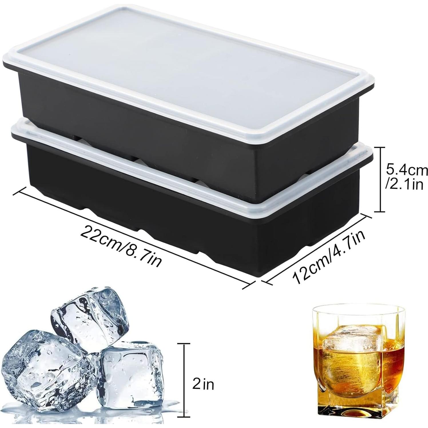 Bandeja de Hielo LessMo con Tapa - 2 Moldes de Silicona Grande