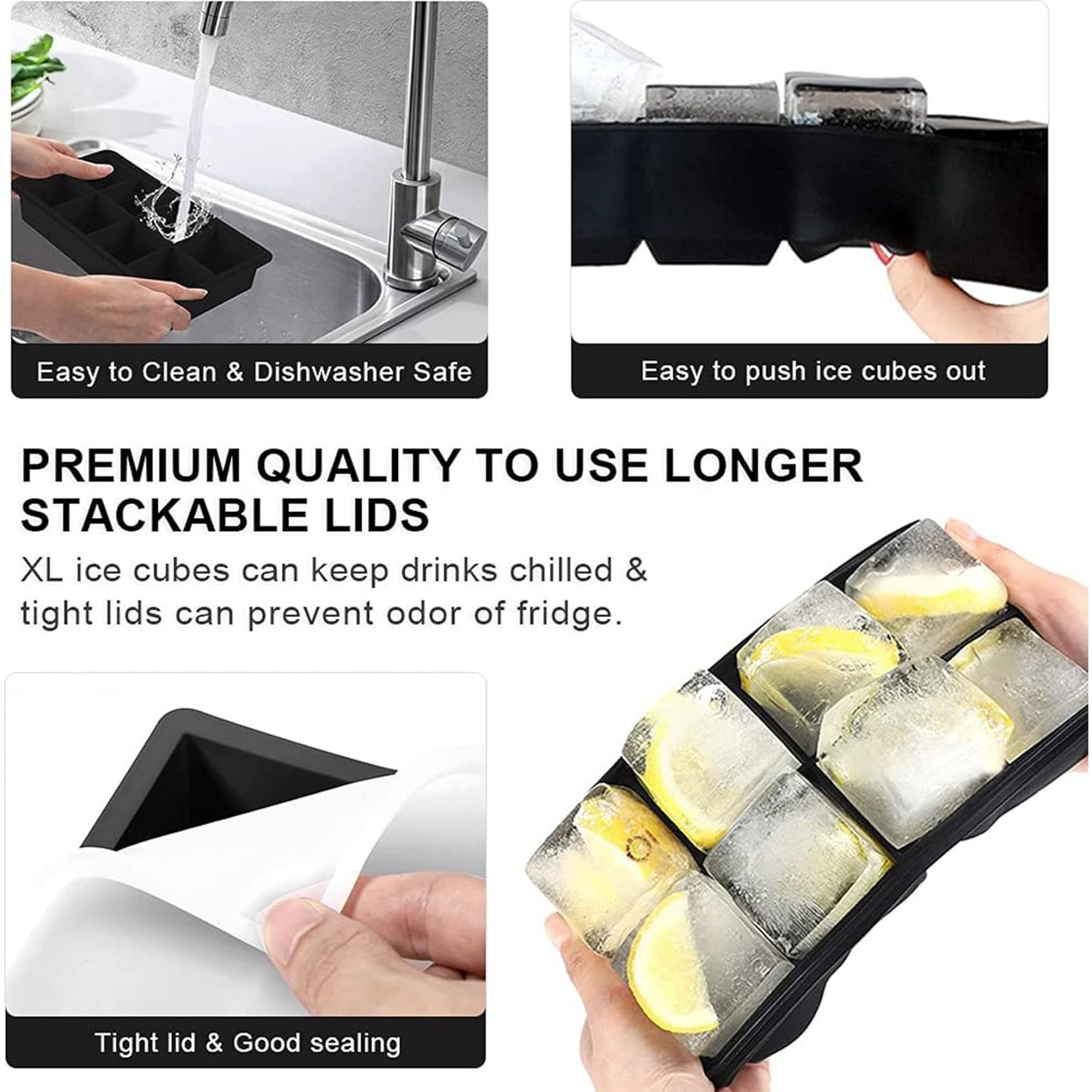 Bandeja de Hielo LessMo con Tapa - 2 Moldes de Silicona Grande