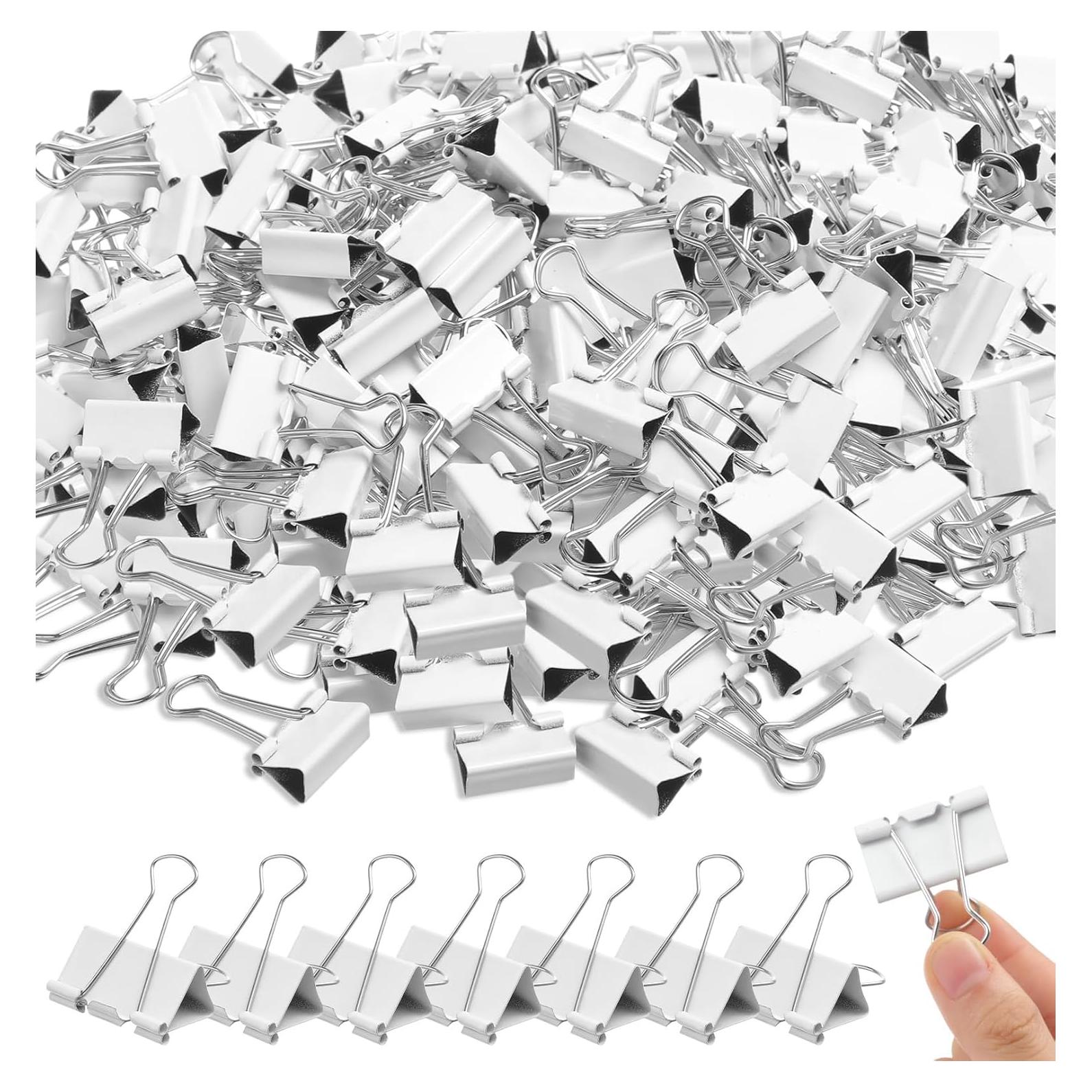 Jetec 100 Clips de Metal Blancos 15mm Reutilizables para Oficina