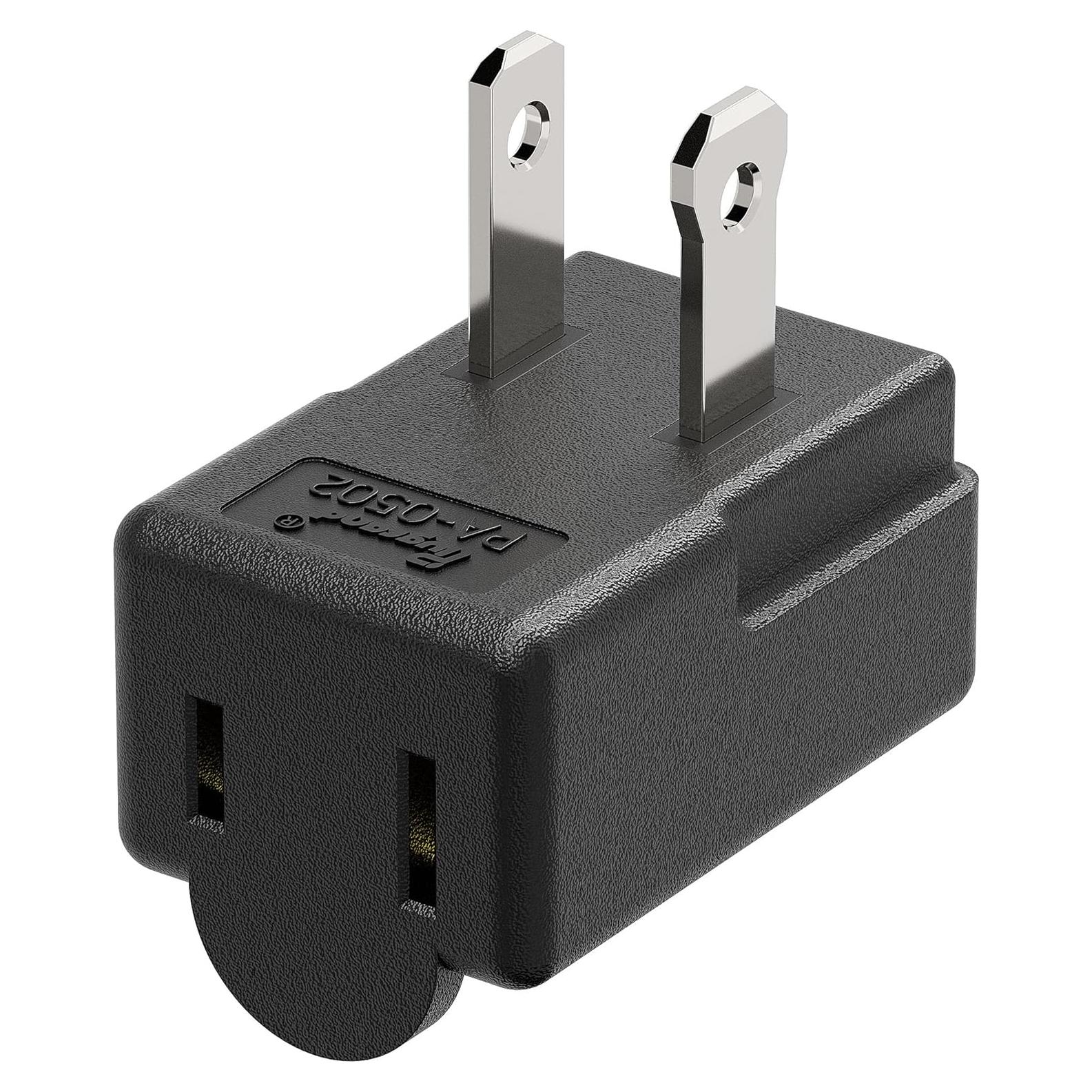 Adaptador de Potencia CA PluGrand PA-0502B 90 Grados Negro