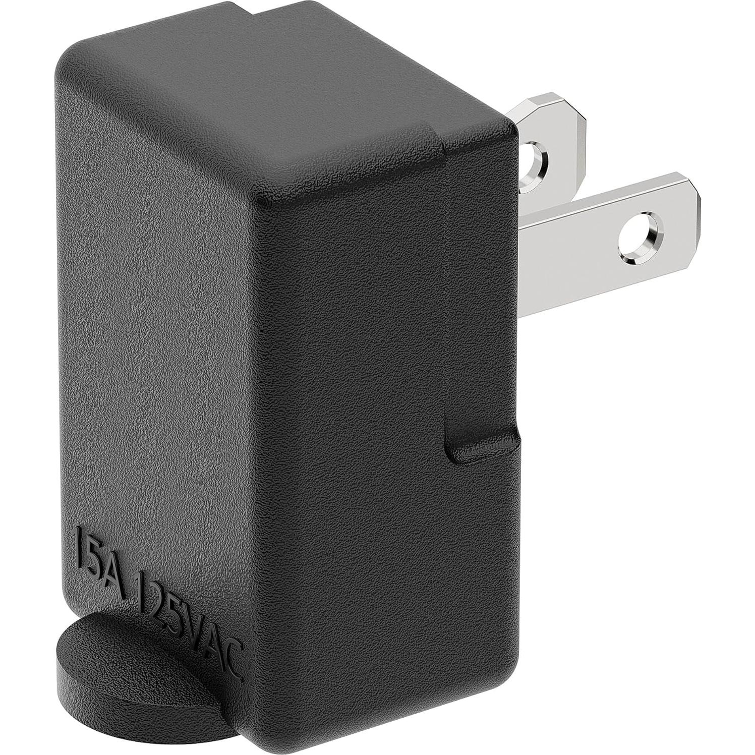 Adaptador de Potencia CA PluGrand PA-0502B 90 Grados Negro