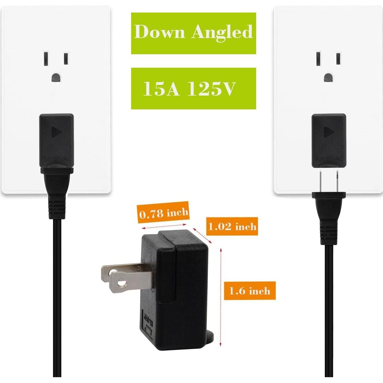 Adaptador de Potencia CA PluGrand PA-0502B 90 Grados Negro