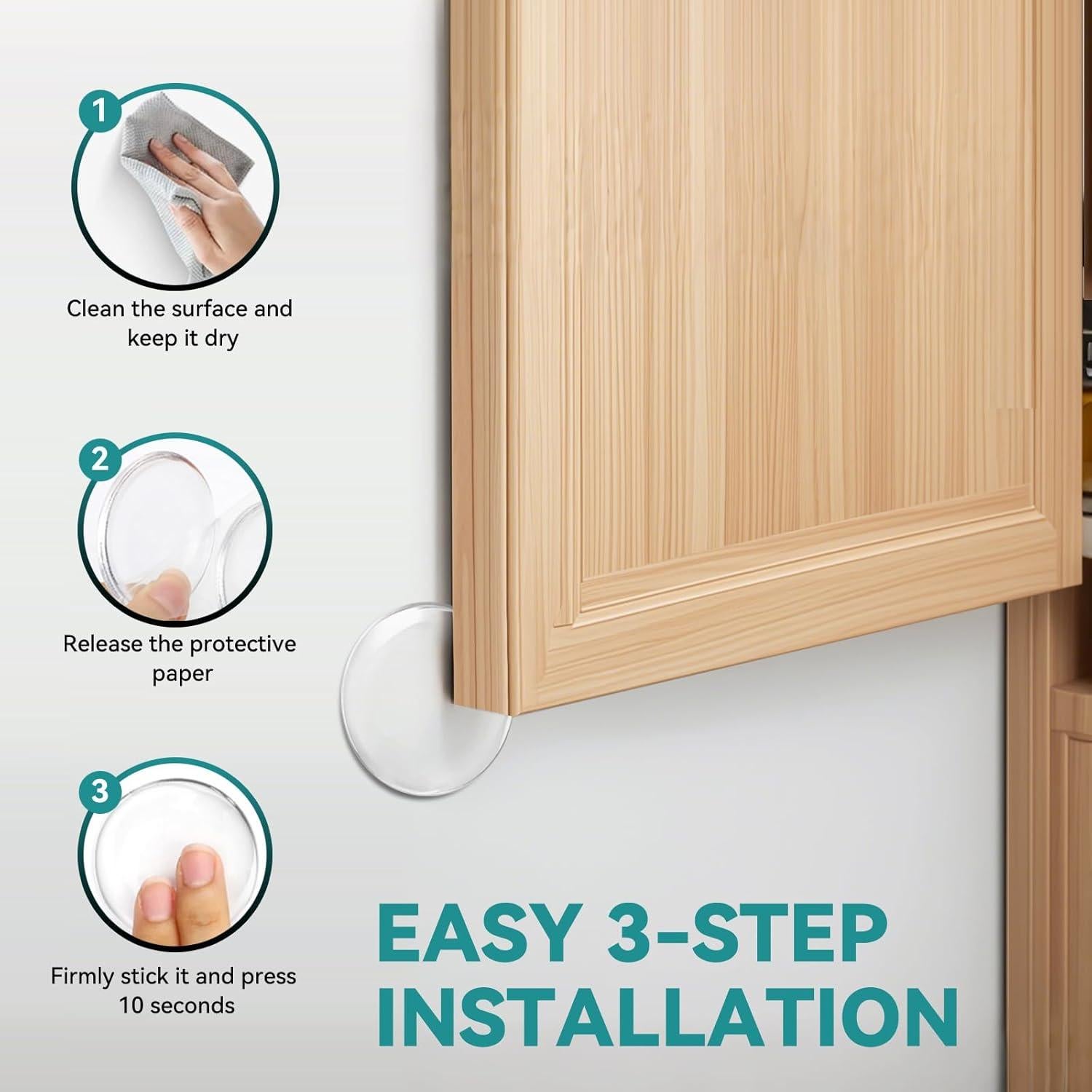 Topes de puerta autoadhesivos Etybetopstar 6PCS 5.08cm Silicona