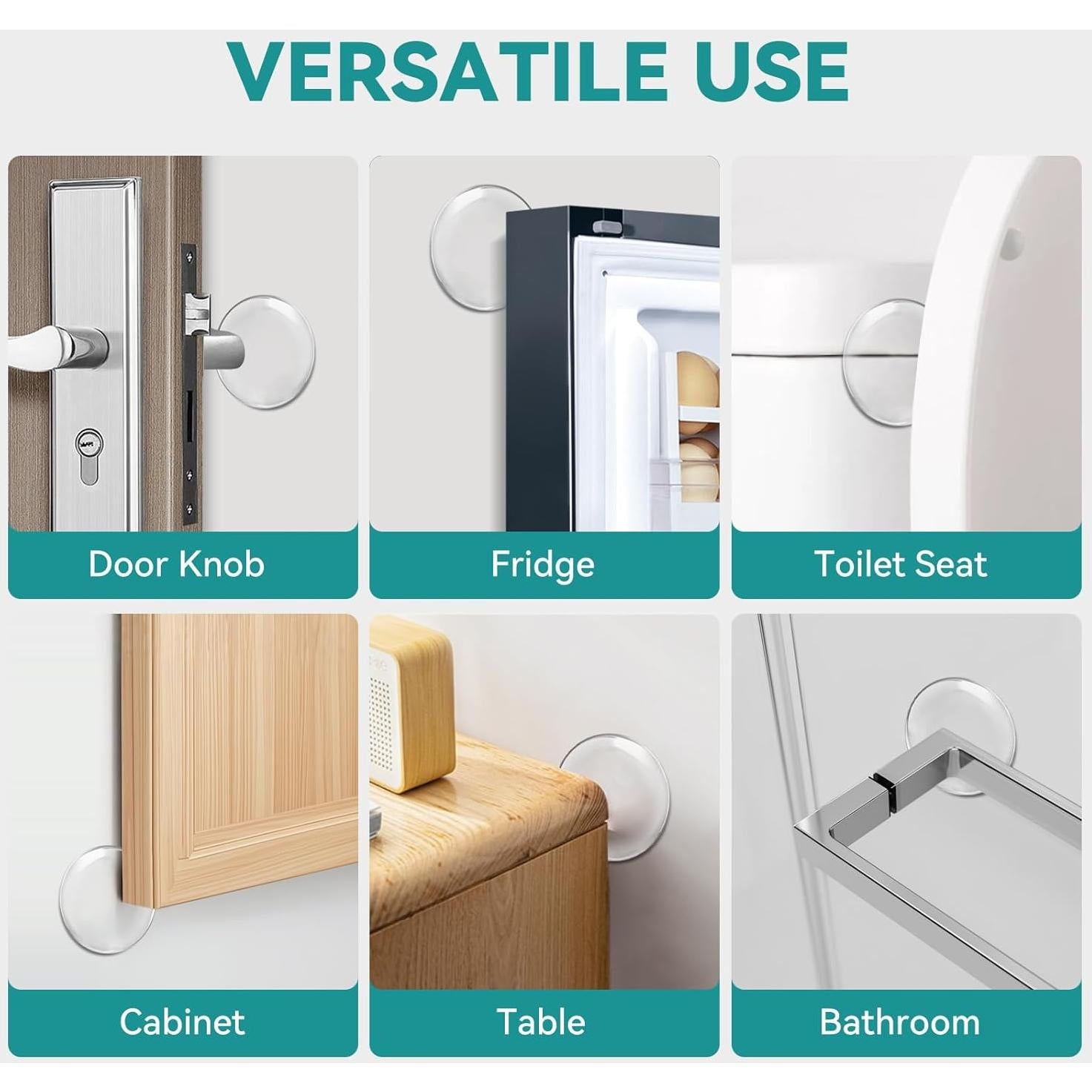 Topes de puerta autoadhesivos Etybetopstar 6PCS 5.08cm Silicona