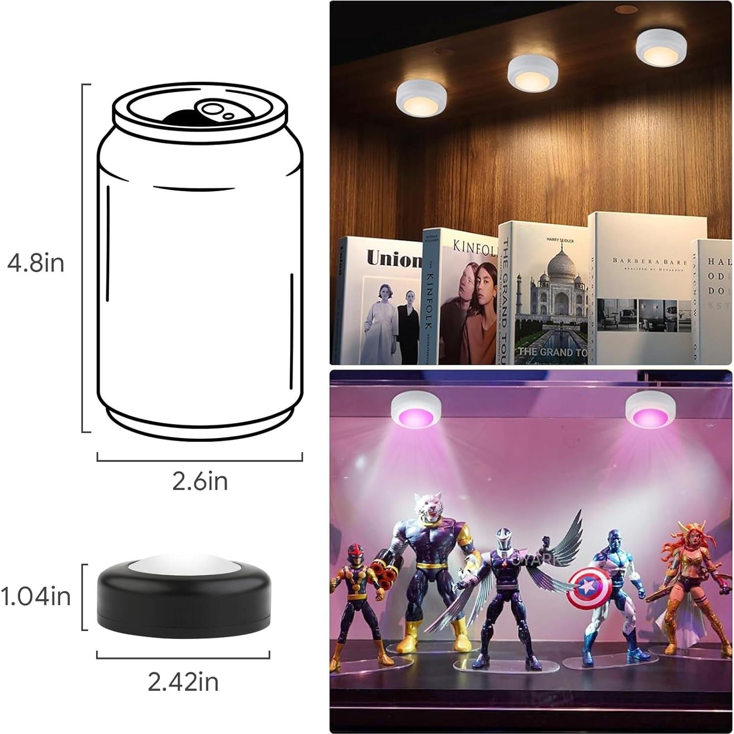 Luces LED Puck Yiliaw 3 Paquetes Control Remoto 16 Colores