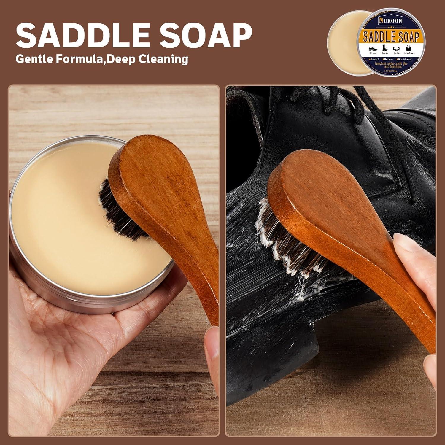 Kit de Cuidado de Zapatos NUROON - Jabón, Aceite y Cepillos