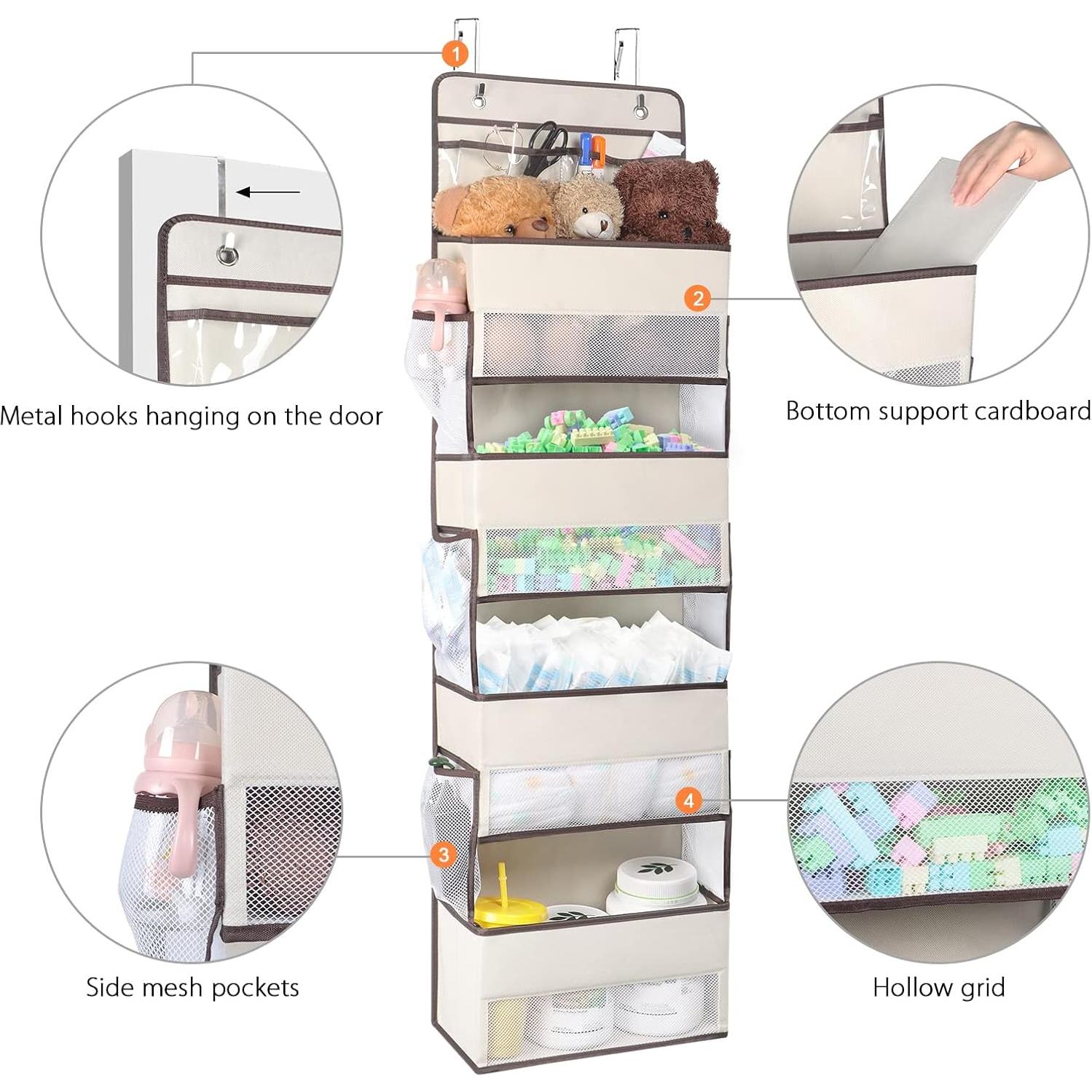 Organizador Colgante Beige Univivi 5 Capas para Puerta