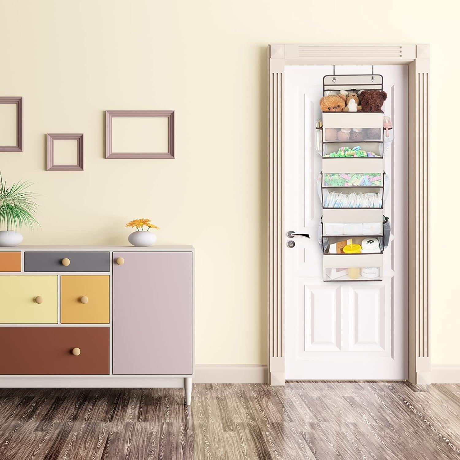 Organizador Colgante Beige Univivi 5 Capas para Puerta