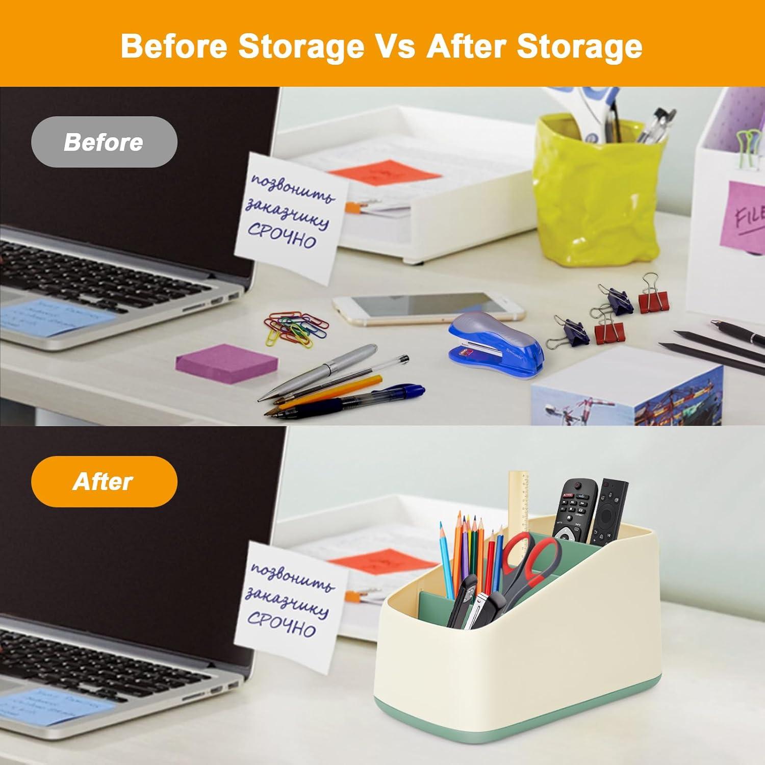 Organizador de Escritorio DESONAUT Verde con 4 Compartimentos