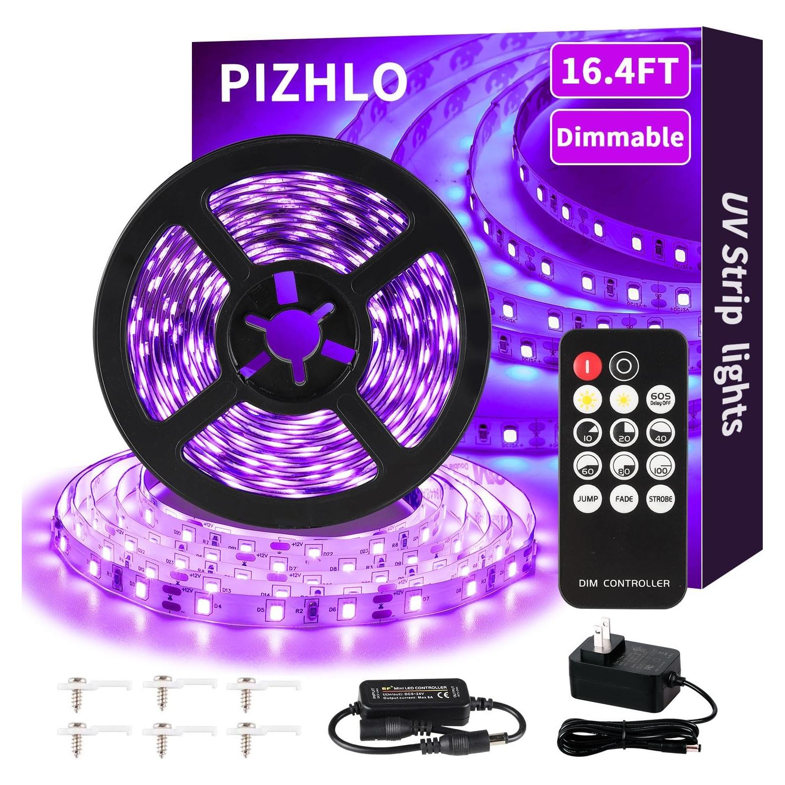 Tira de luz negra LED 5M LOPIZH con control remoto 300 LEDs