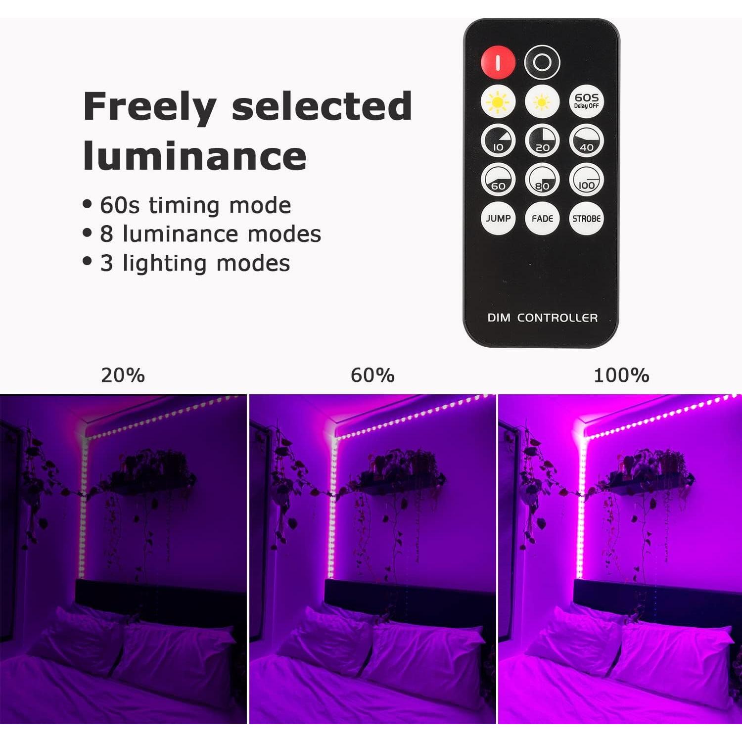 Tira de luz negra LED 5M LOPIZH con control remoto 300 LEDs