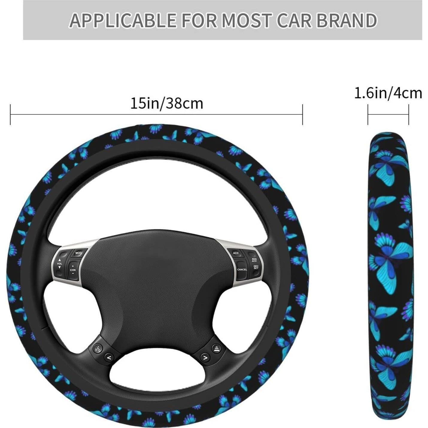 Cubierta de Volante Neopreno Antideslizante Sanghing 38.1 cm Azul