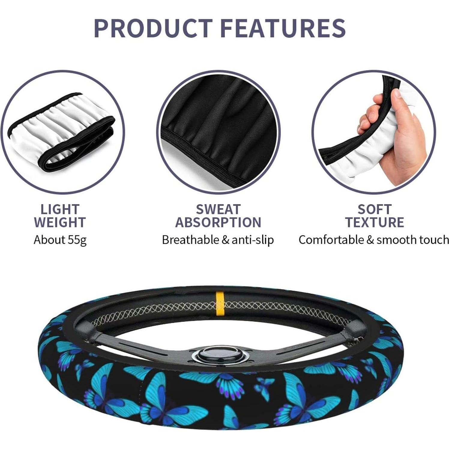 Cubierta de Volante Neopreno Antideslizante Sanghing 38.1 cm Azul