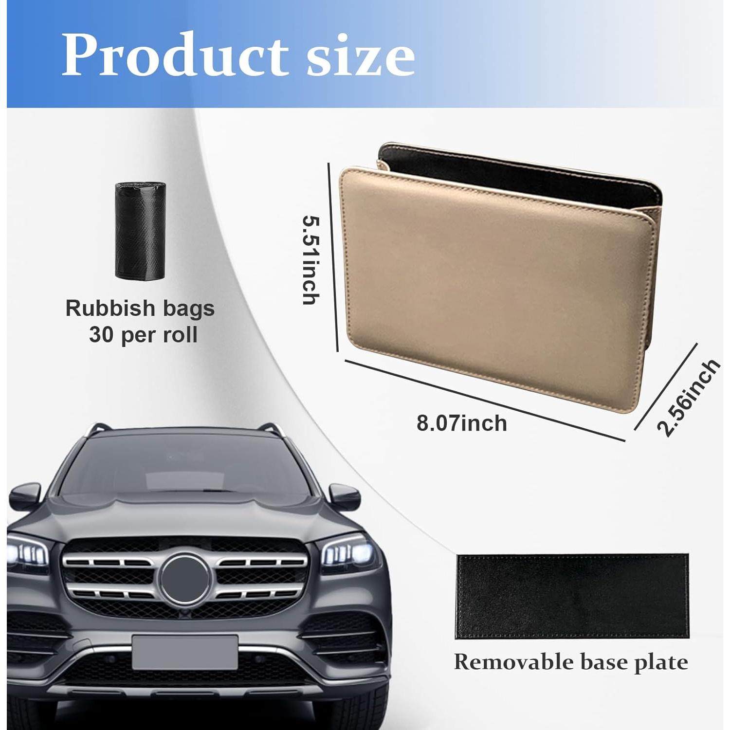 Basurero de Auto Augeny Plegable de Cuero Impermeable Beige
