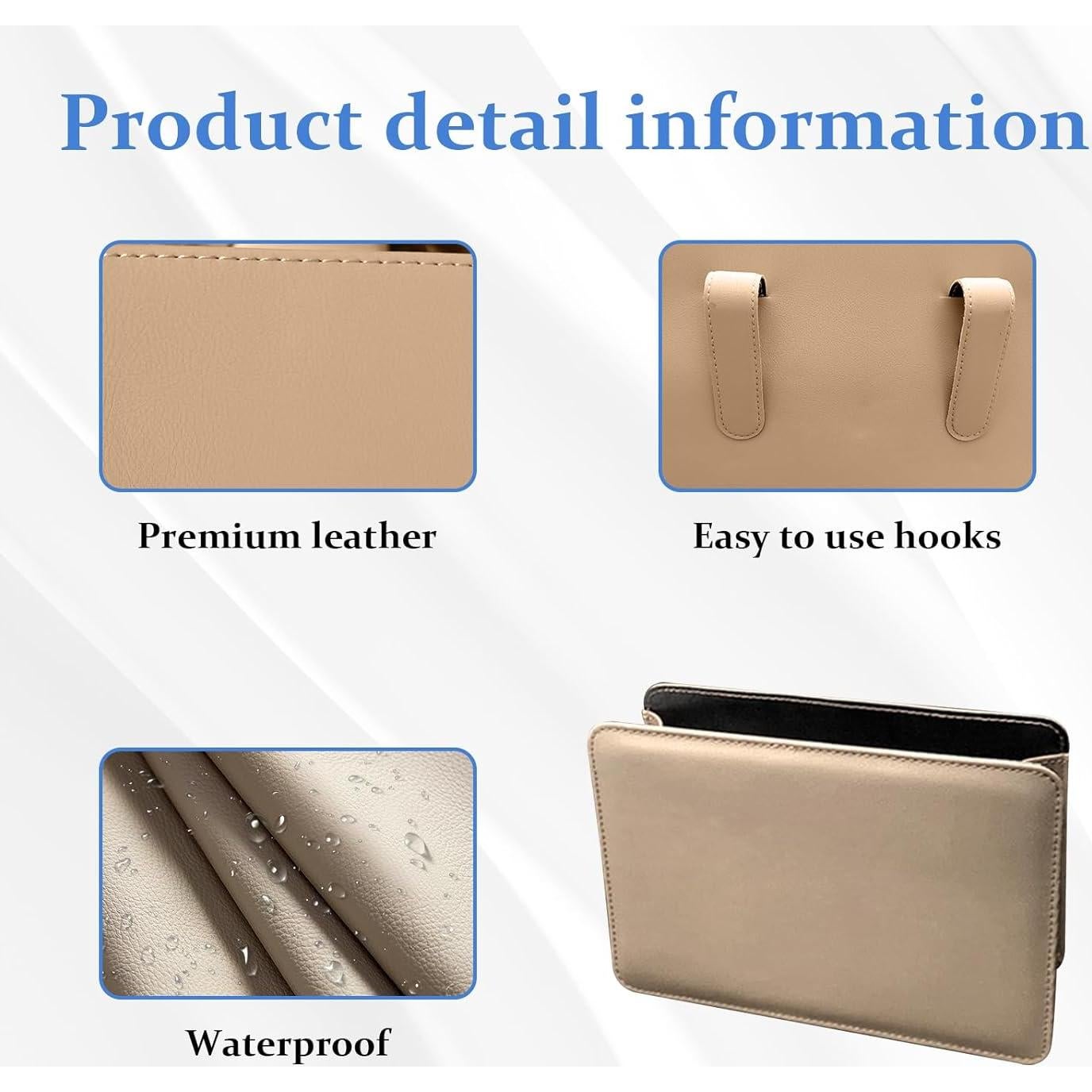 Basurero de Auto Augeny Plegable de Cuero Impermeable Beige