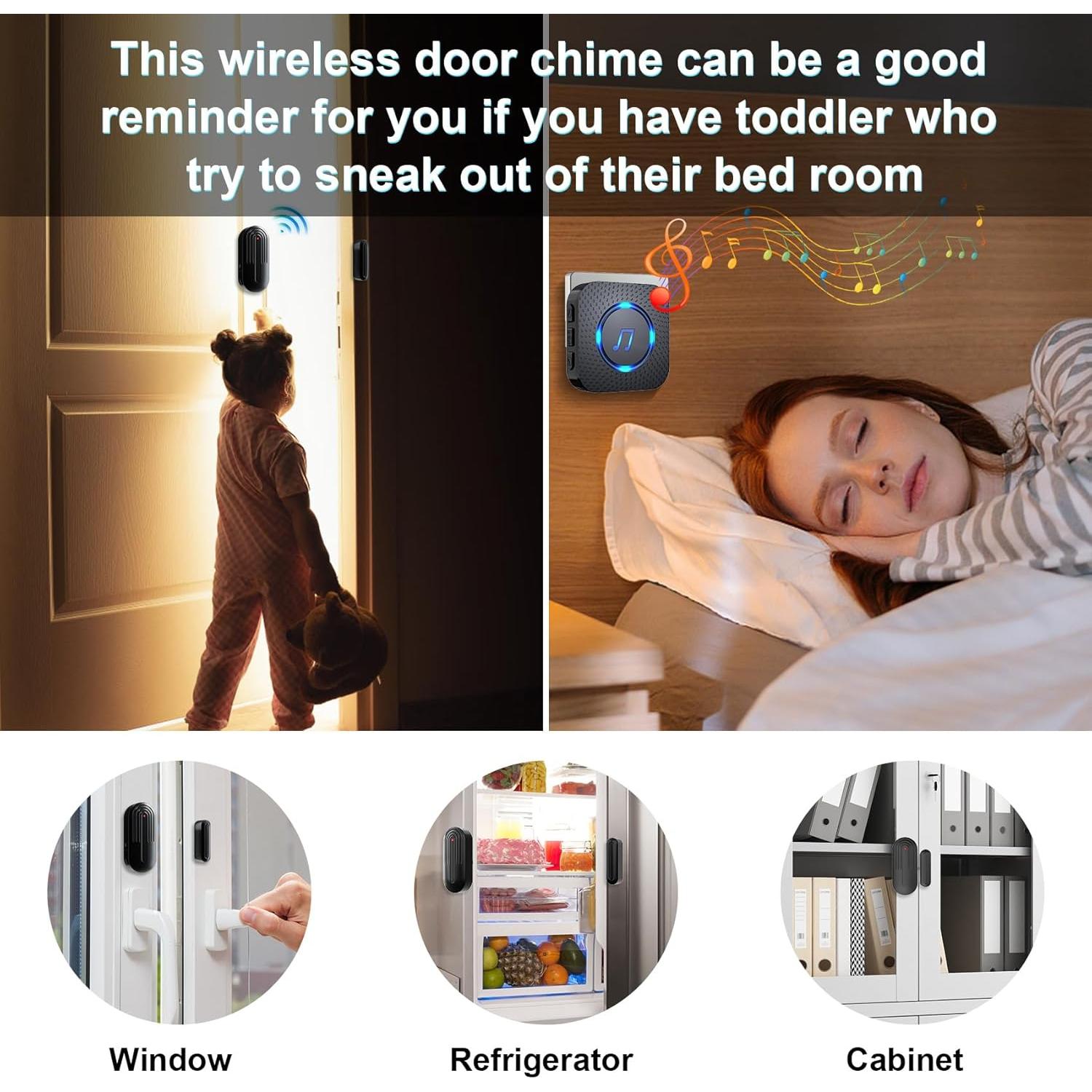 Timbre Inalámbrico SanJie con 3 Sensores y 1 Receptor