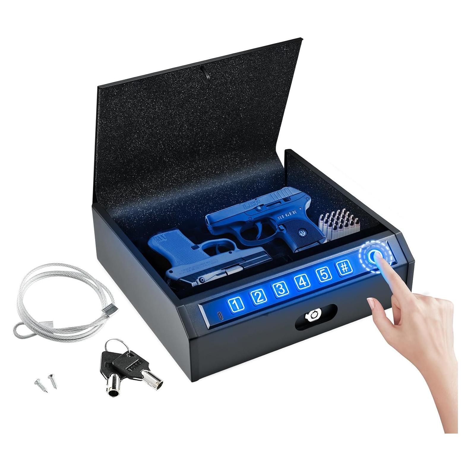 Caja Fuerte Biométrica ADIMO para Pistolas - Acceso Rápido