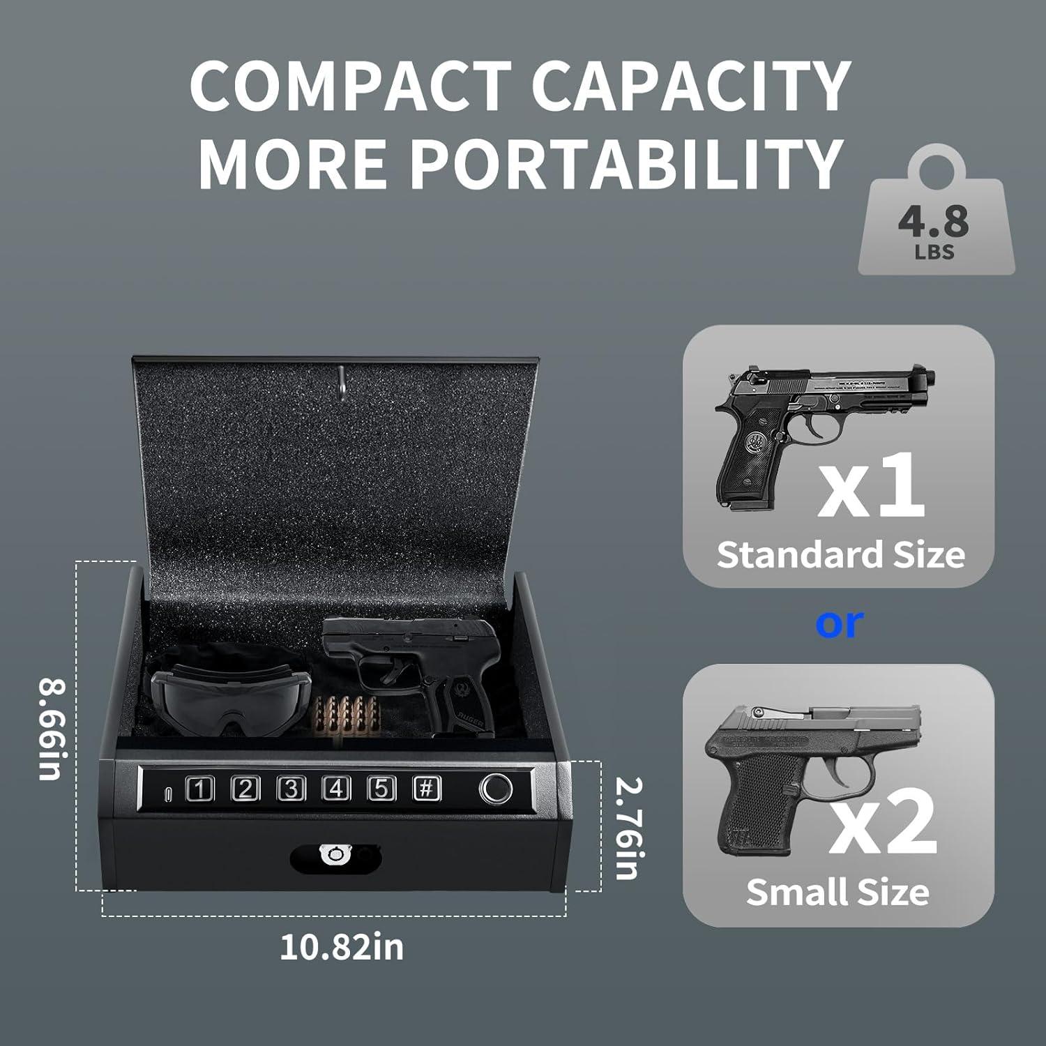 Caja Fuerte Biométrica ADIMO para Pistolas - Acceso Rápido