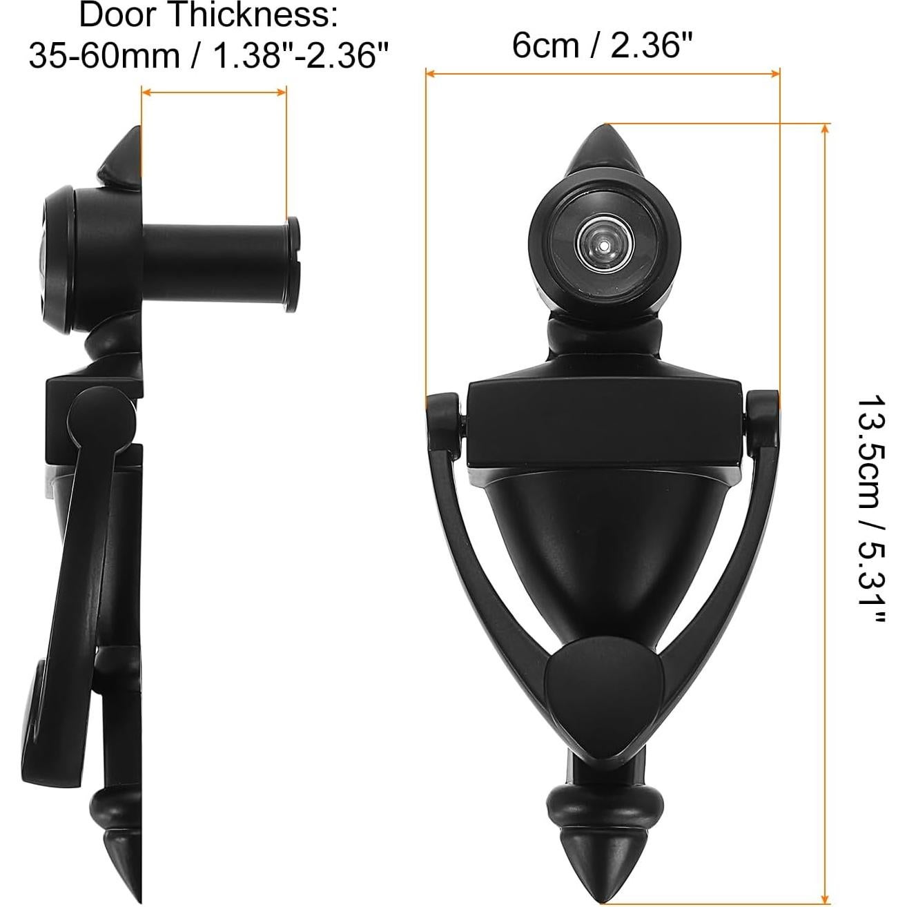 Tirador de puerta con visor PATIKIL 180° Aleación de zinc Negro