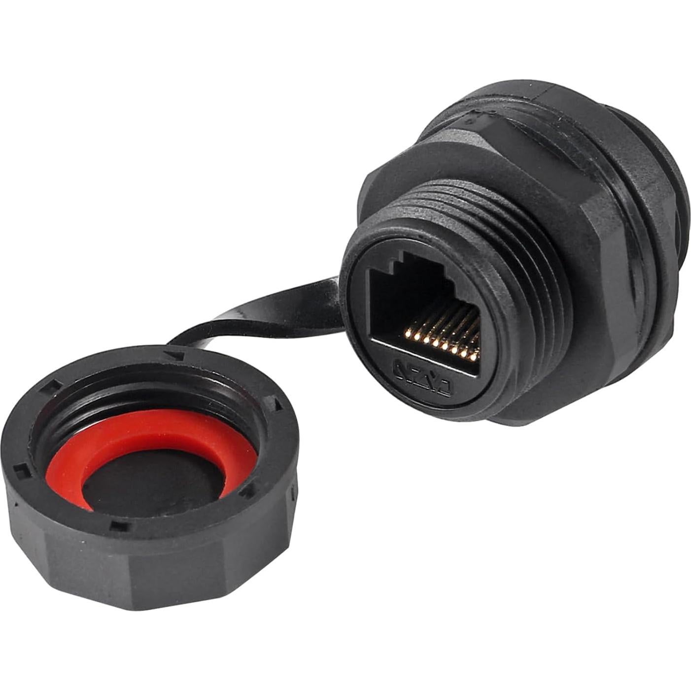 Conector RJ45 CAT6 blindado IP67 para montaje en panel - 10 piezas